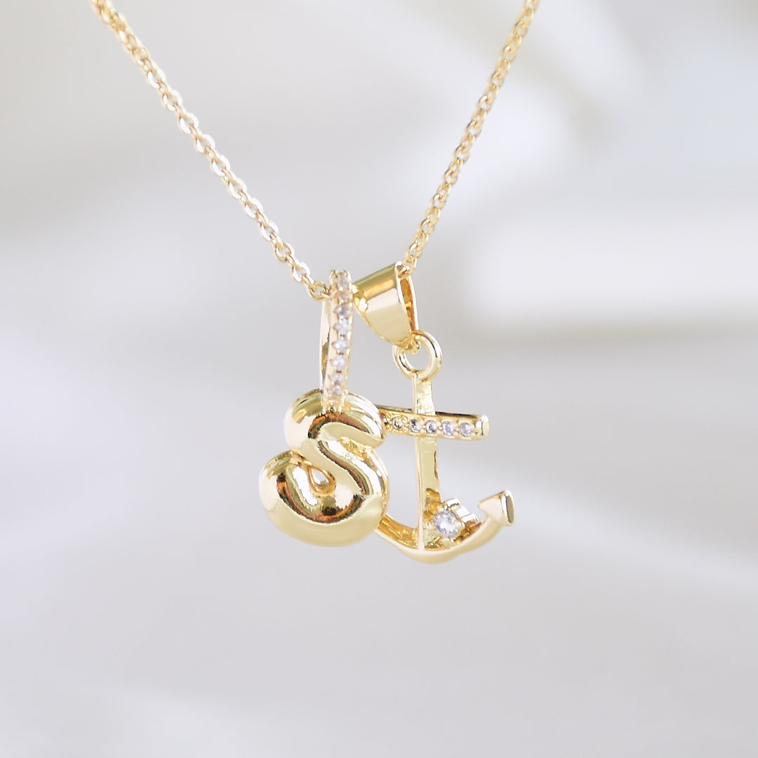 Dainty Alphabet Charm Necklace | Personalised Dangling Initial Pendant