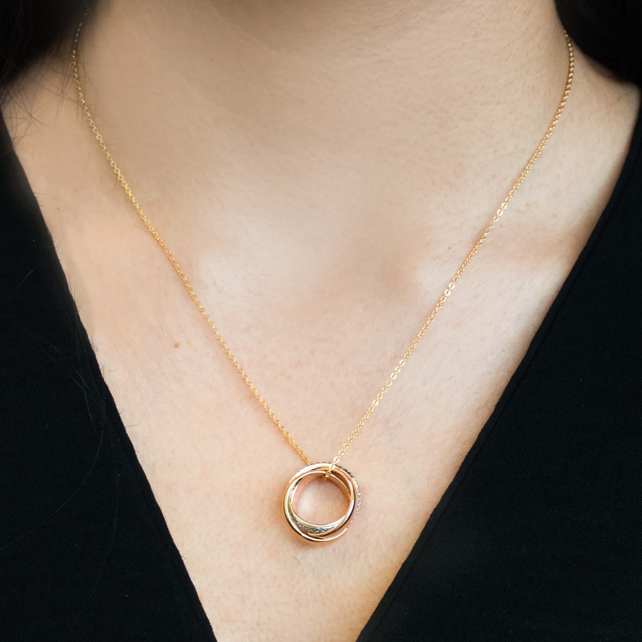 Dainty Triple Ring Necklace