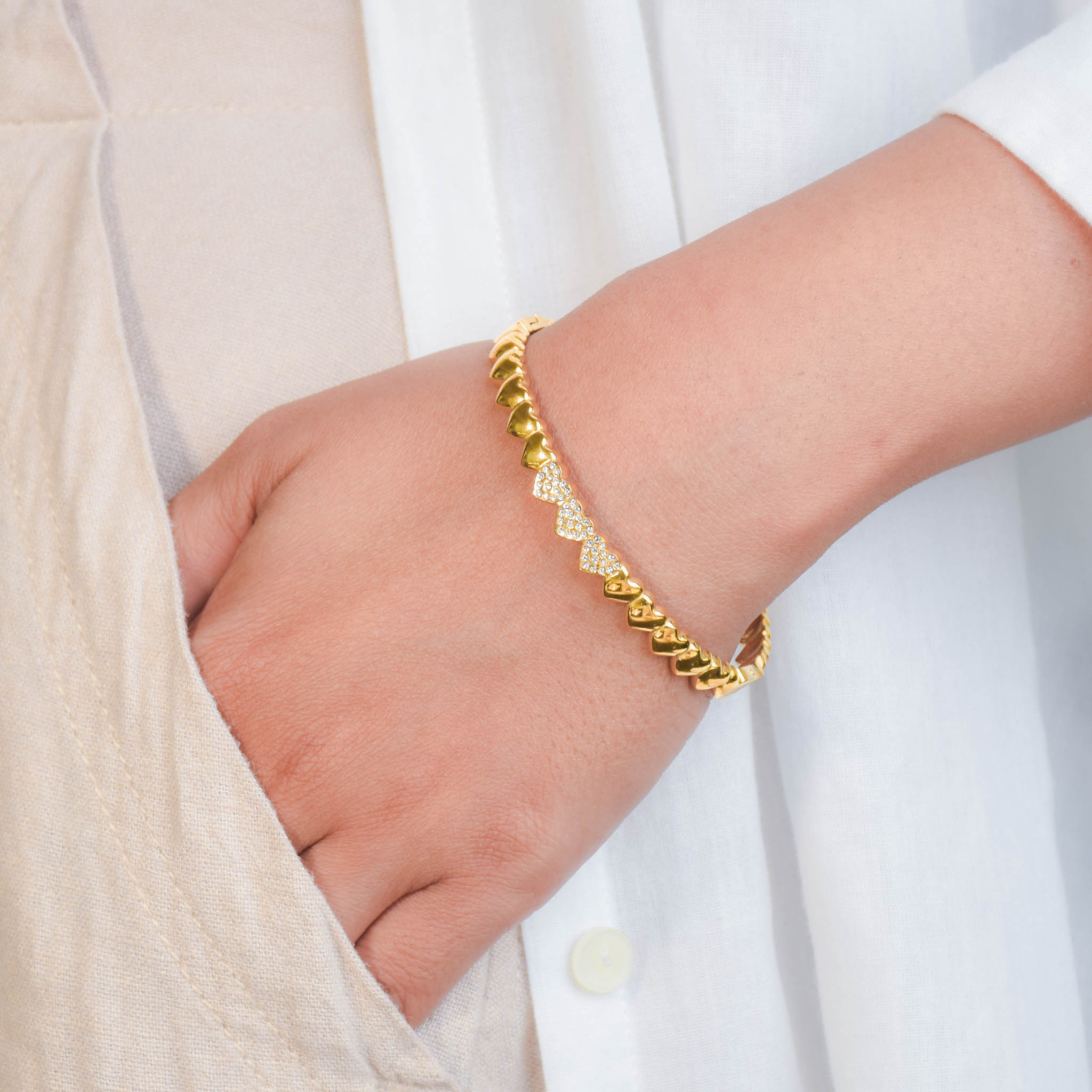 Cascade Heart Bangle