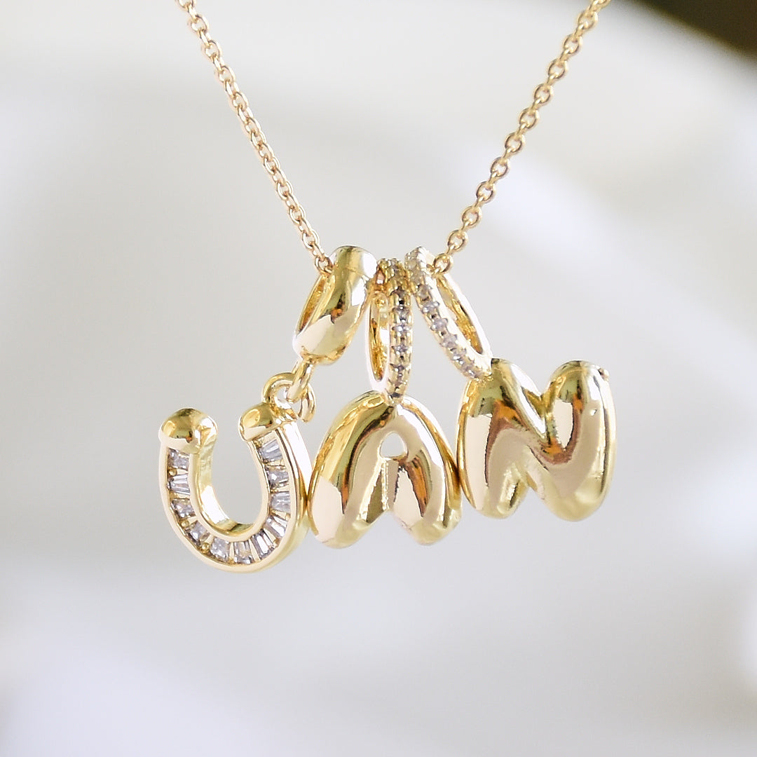 Dainty Alphabet Charm Necklace | Personalised Dangling Initial Pendant