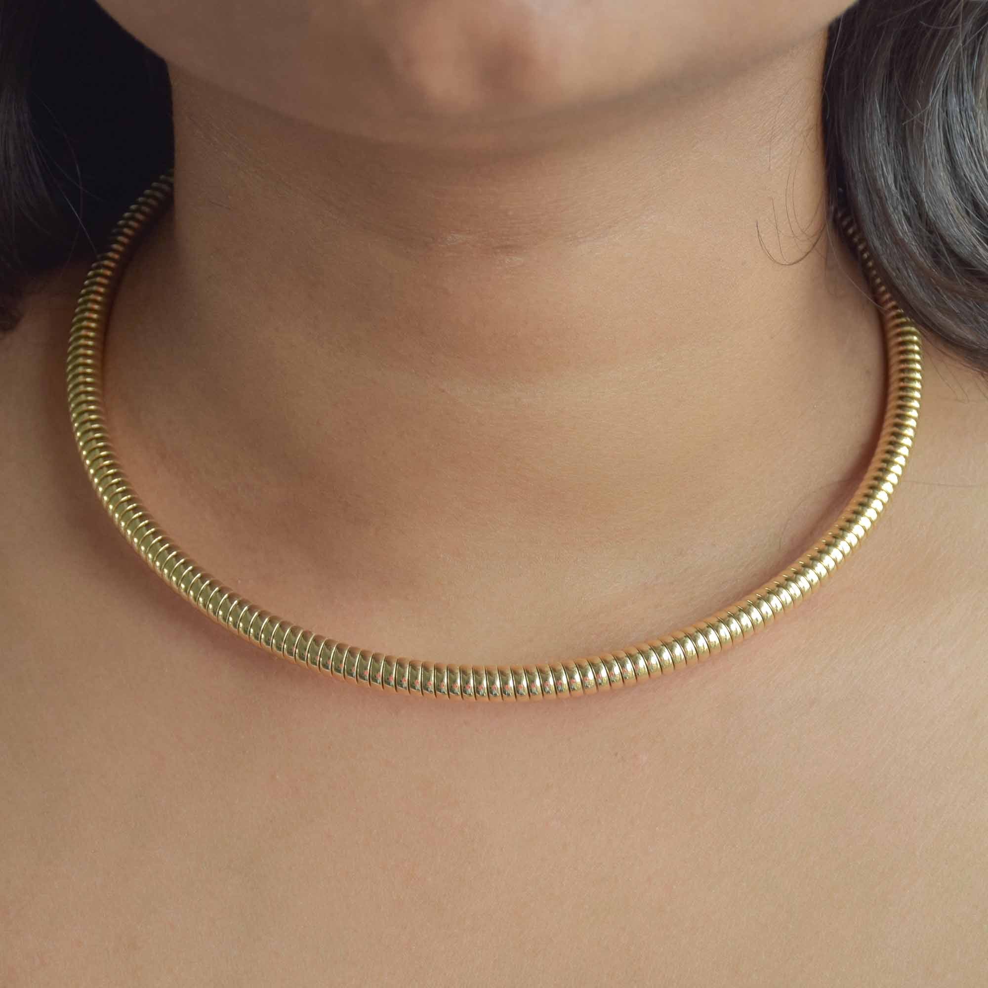Modern Golden Choker Necklace