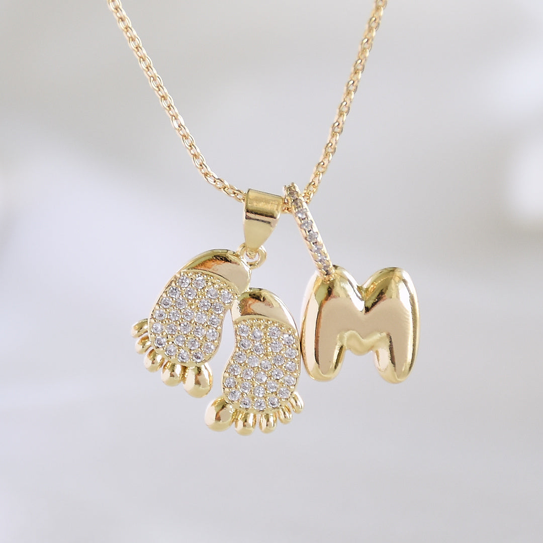 Dainty Alphabet Charm Necklace | Personalised Dangling Initial Pendant