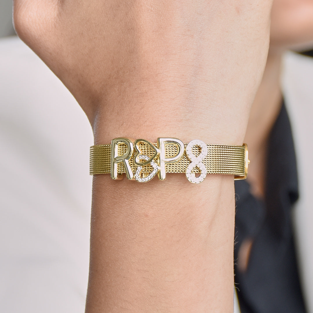 Gold Watch Band Bracelet | Personalised name for everyday wear
