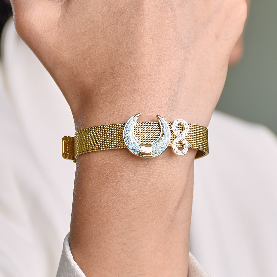 Gold Watch Band Bracelet | Personalised name for everyday wear