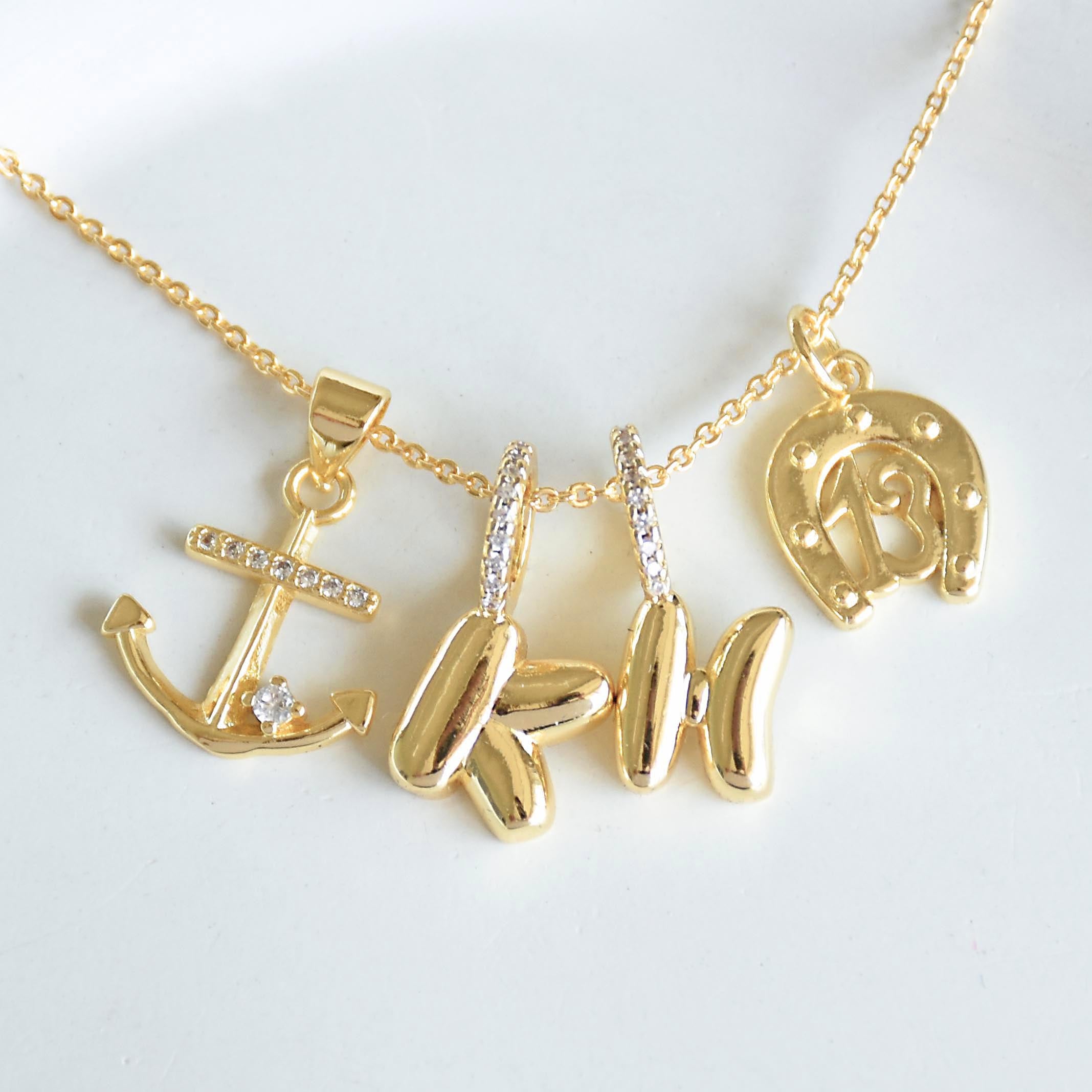 Dainty Alphabet Charm Necklace | Personalised Dangling Initial Pendant