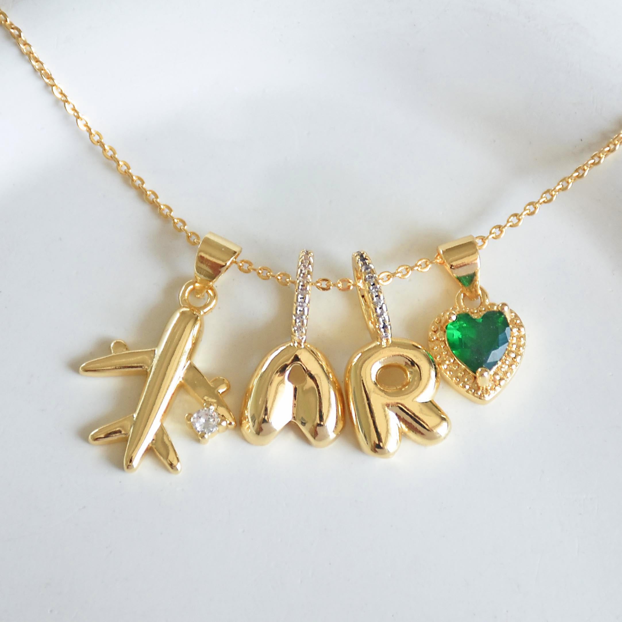 Dainty Alphabet Charm Necklace | Personalised Dangling Initial Pendant