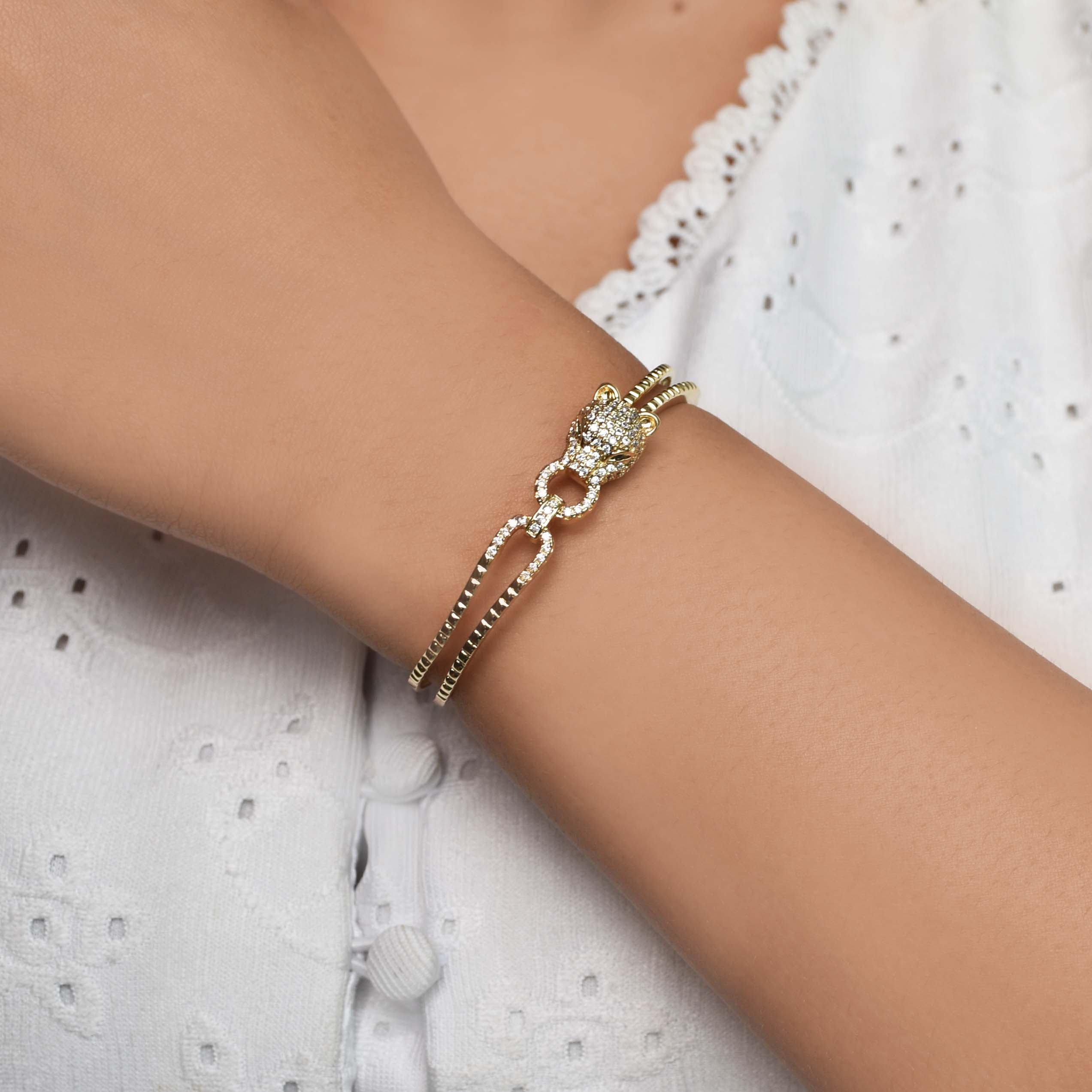 Single Cheetah Cuff Bangle