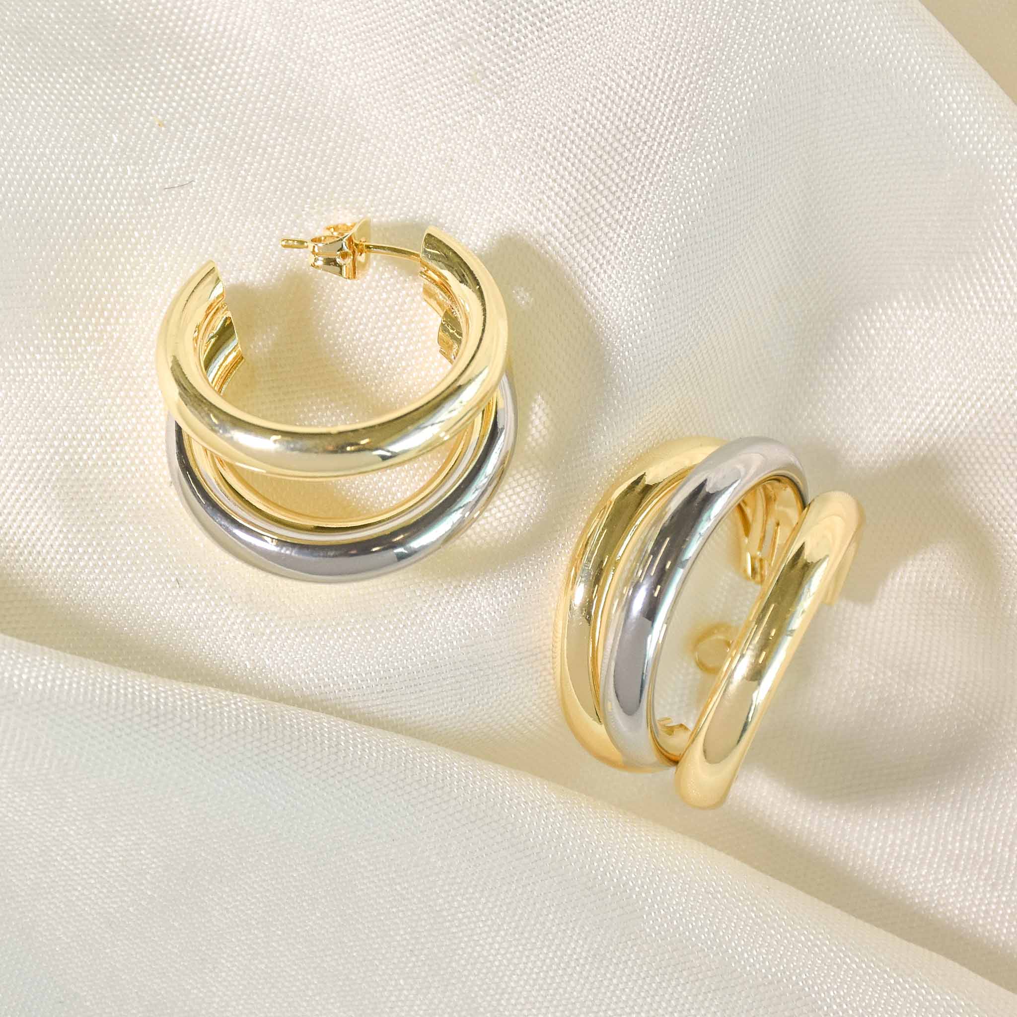 Triple Dual-Tone Hoops
