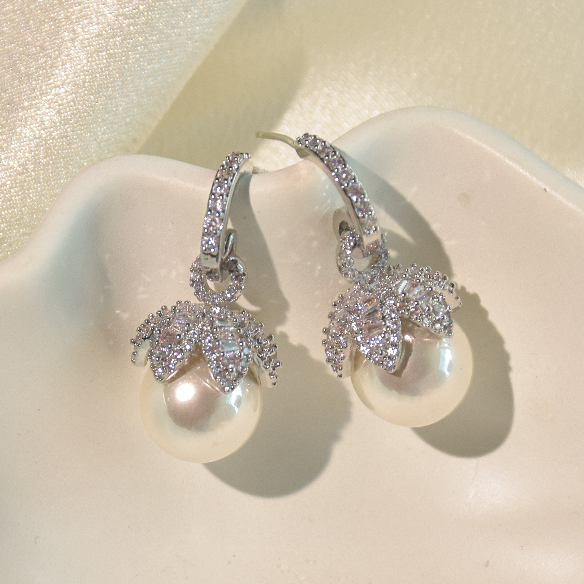 Pearl Lily Drop Earrings