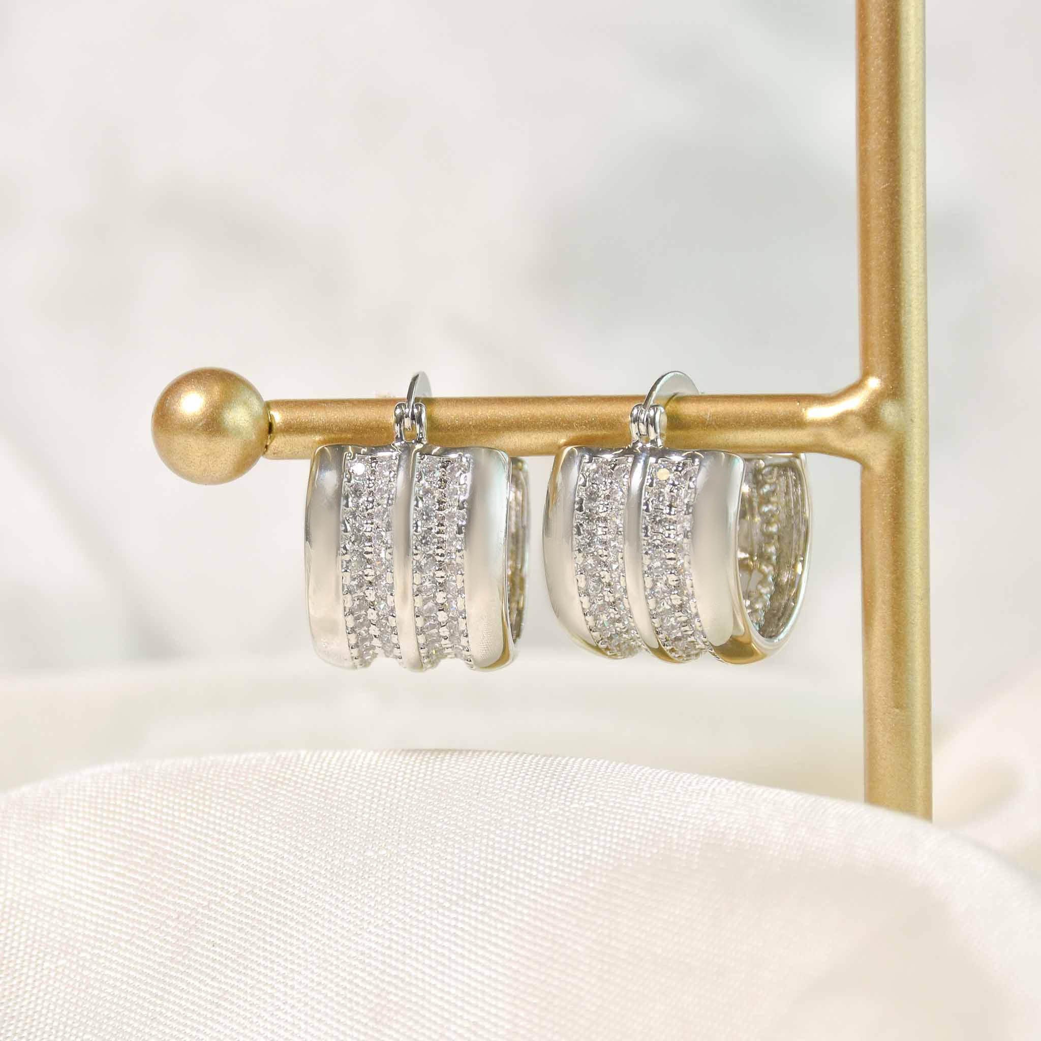 Shimmer Crystal Hoops