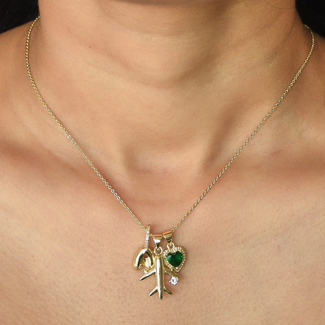 Dainty Alphabet Charm Necklace | Personalised Dangling Initial Pendant