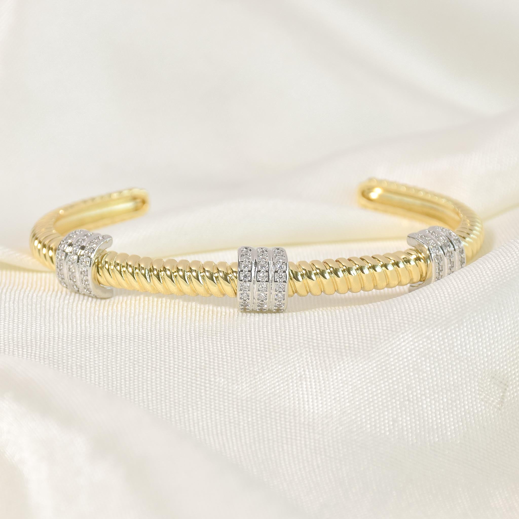 Gilded Twisted Bangle & Ring Set