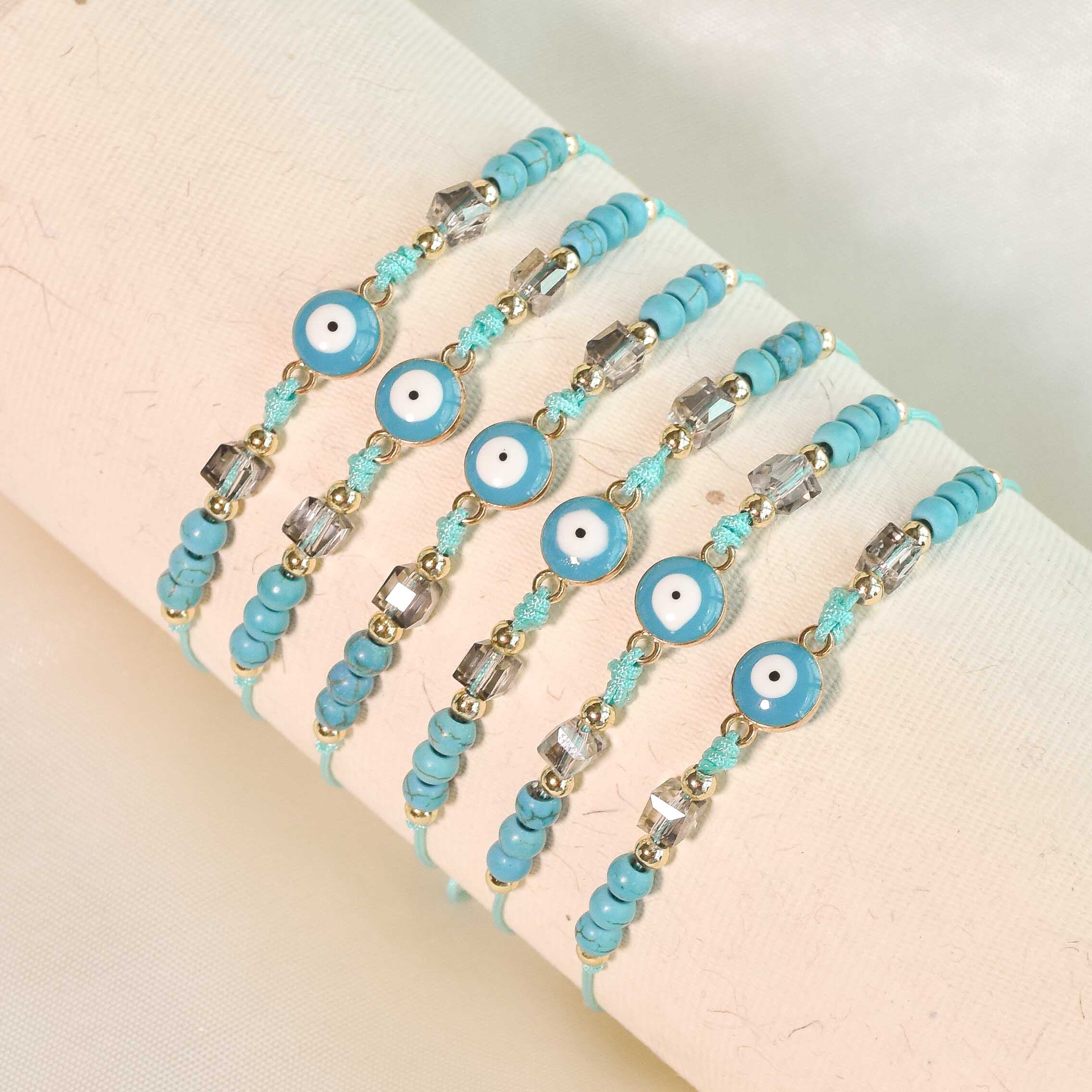 Evil Eye Rakhi Bracelets Set of 6