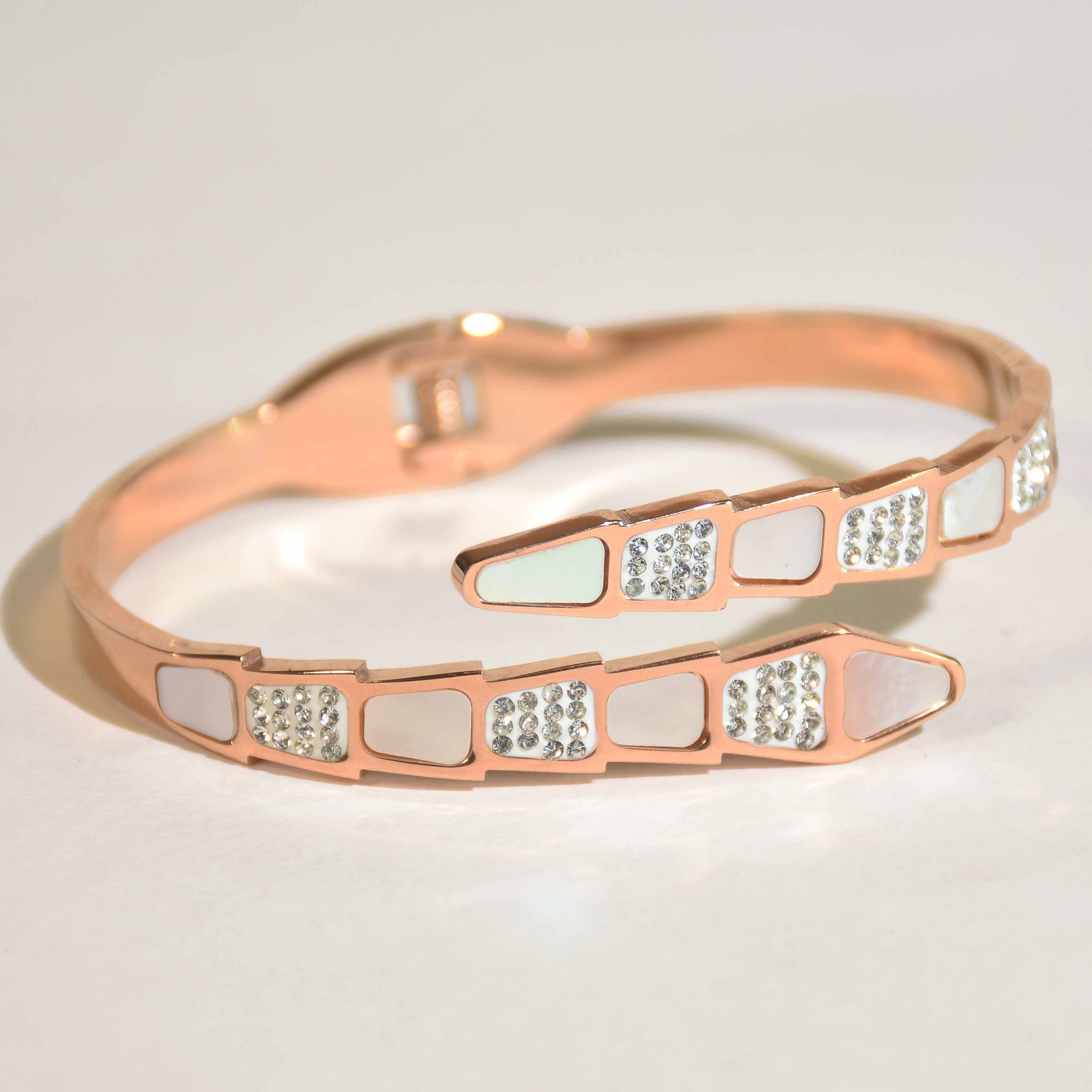 Mother of Pearl Snake Bangle