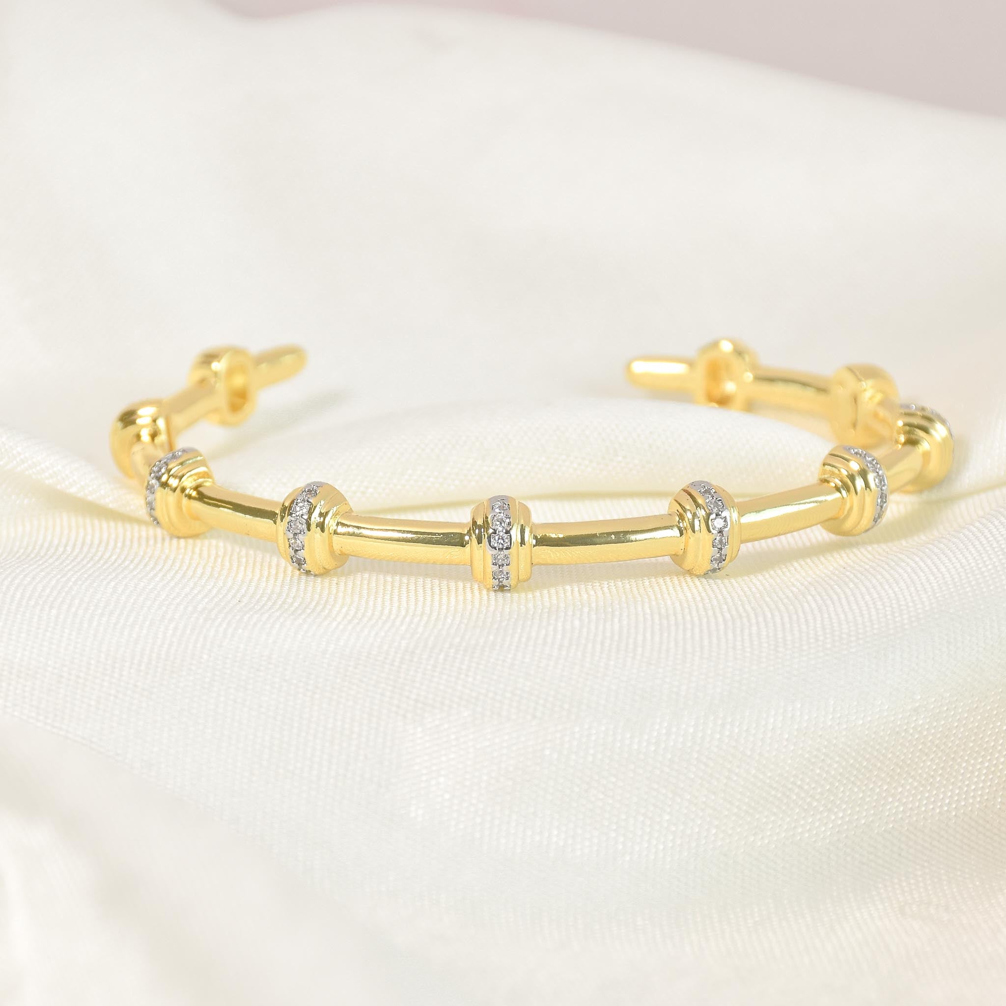 Rhinestone Node Bangle & Ring Set