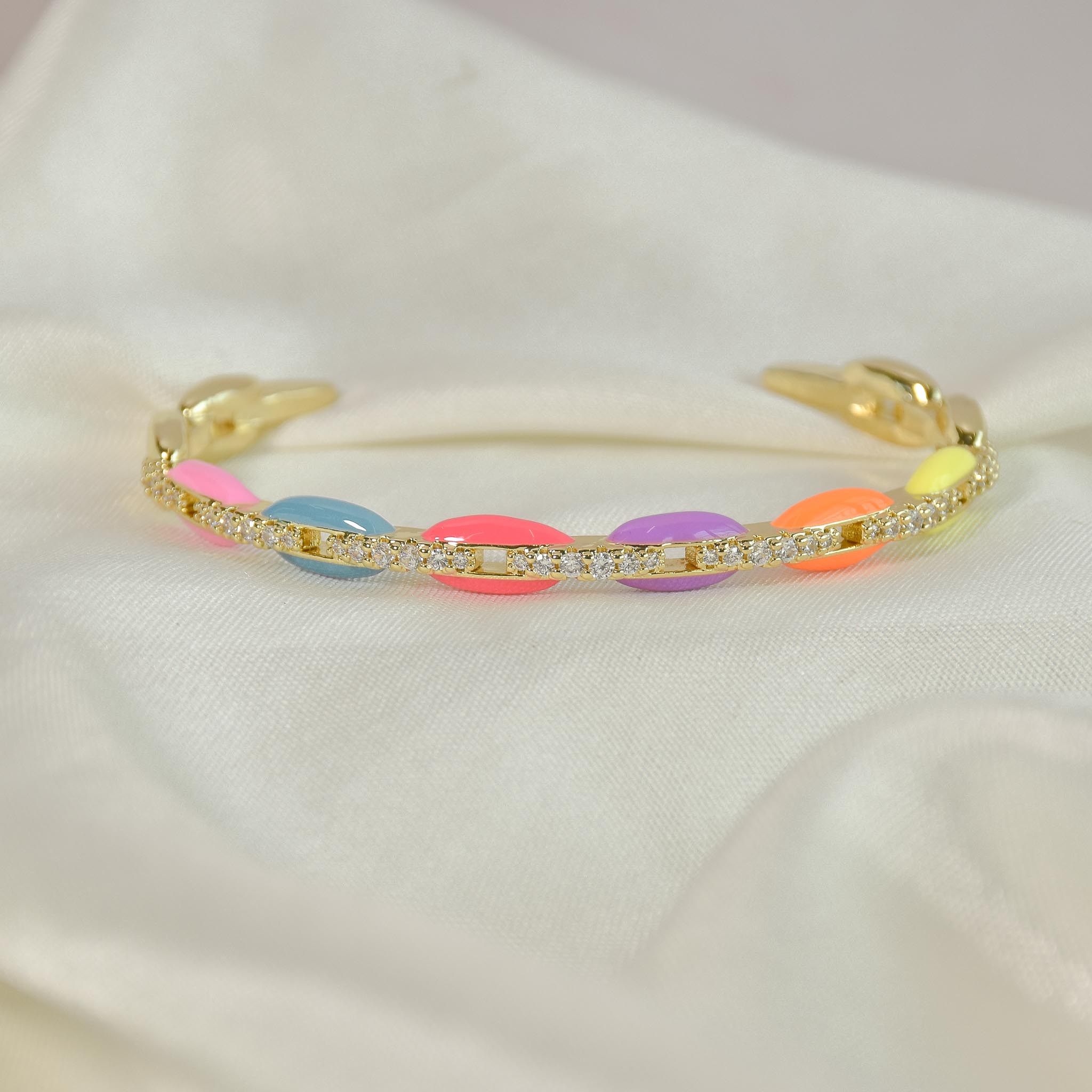 Interlinked Rhinestone Bangle