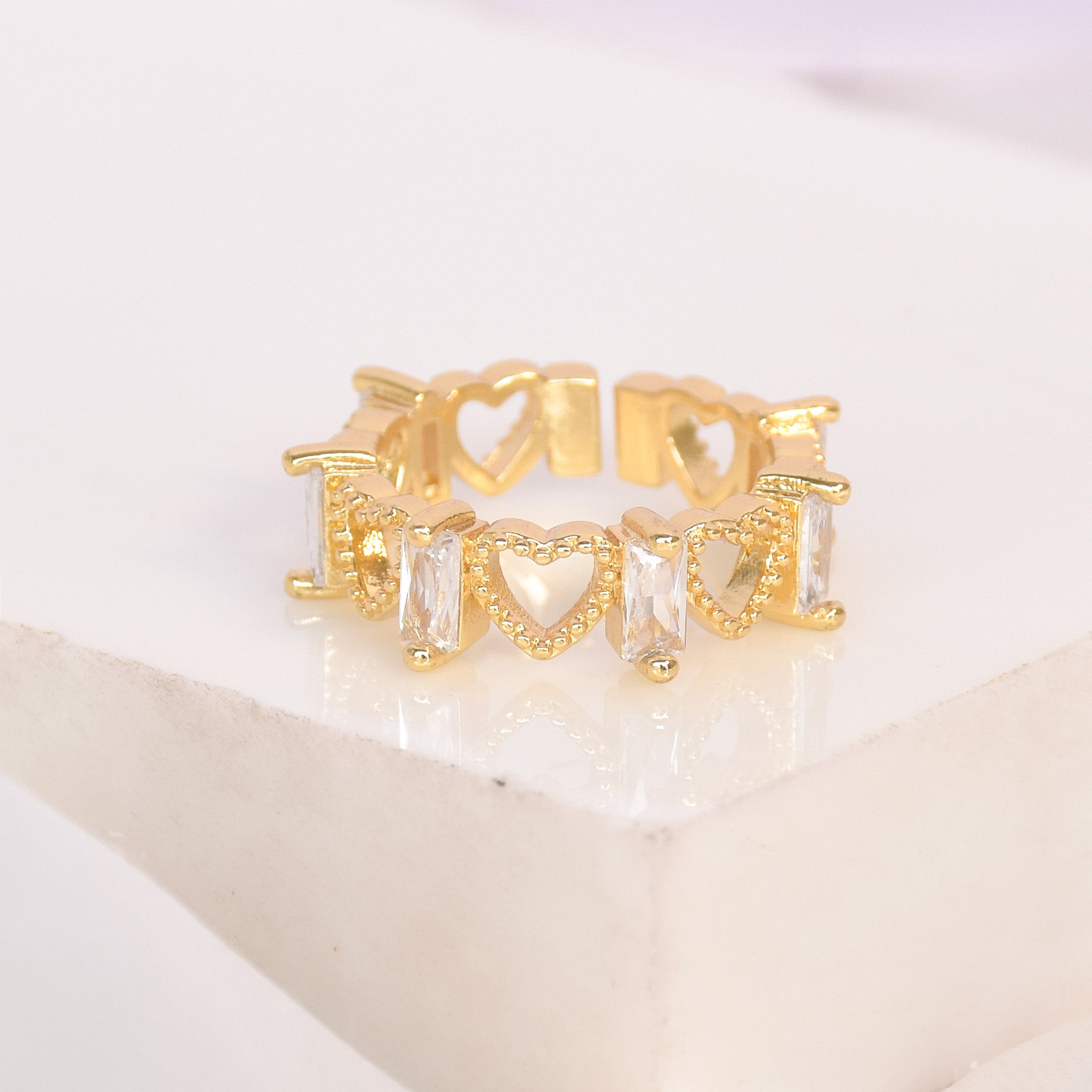 Baguette Heart Ring