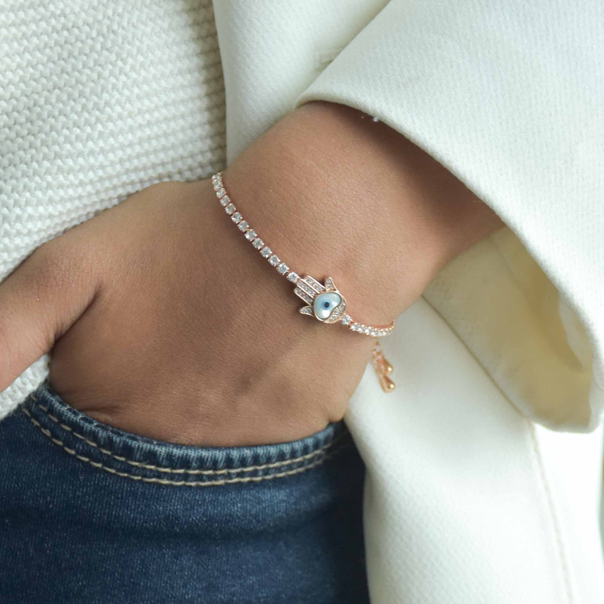 Hamsa Heart Bracelet