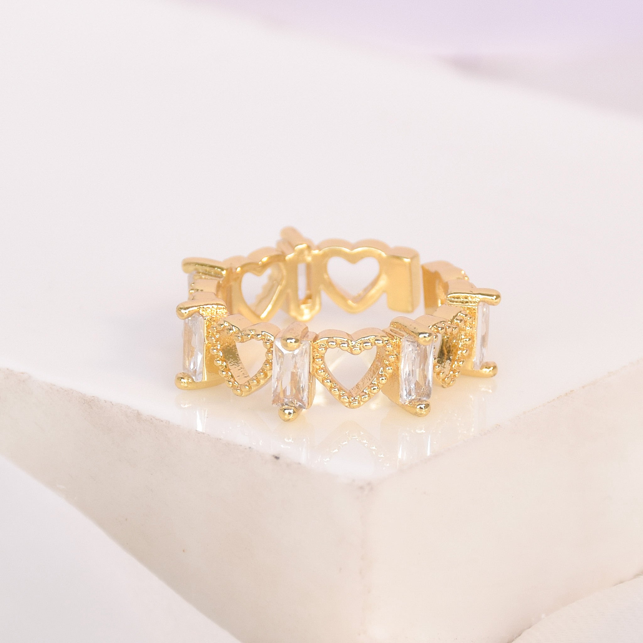Baguette Heart Ring