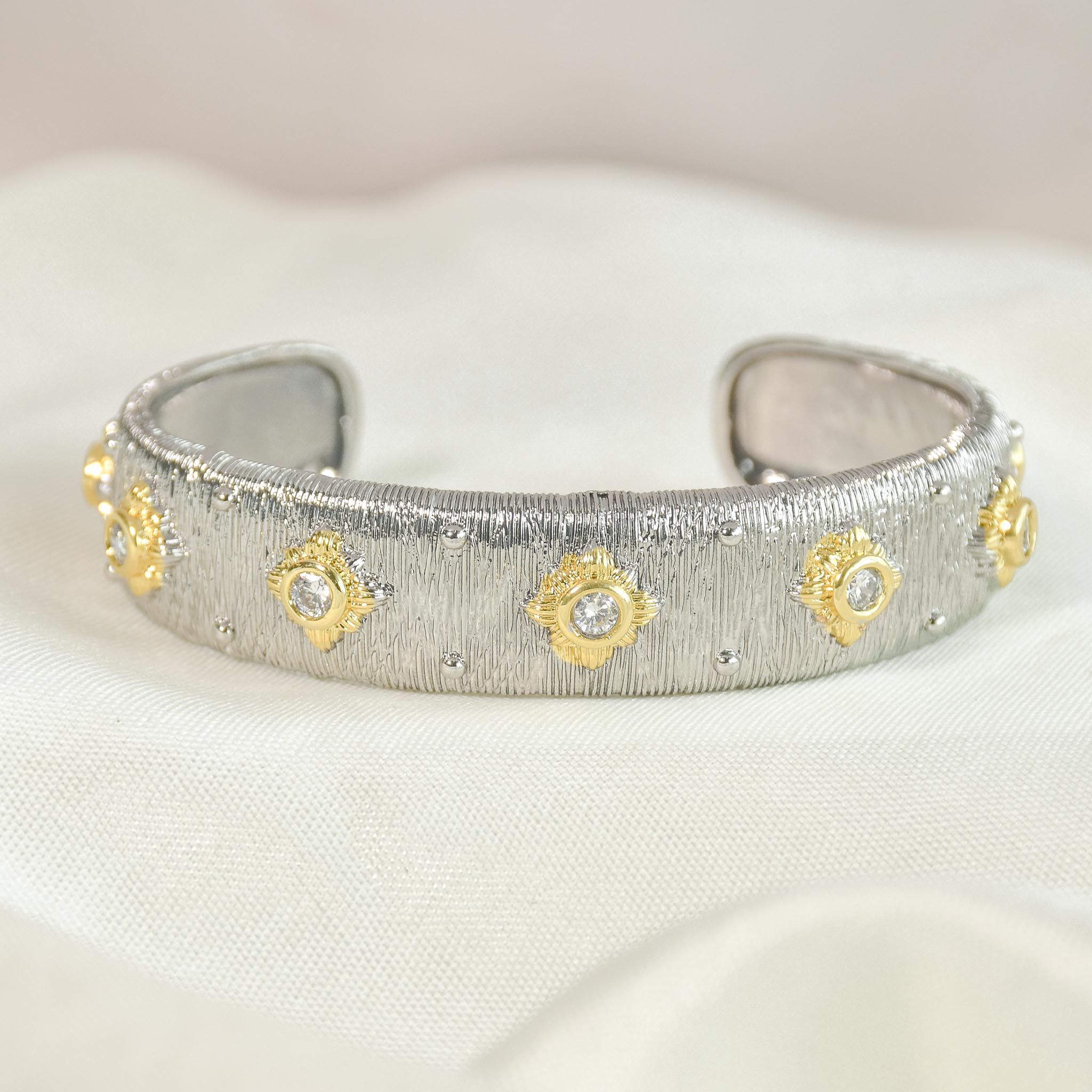 Gilded Texture Cuff Bangle