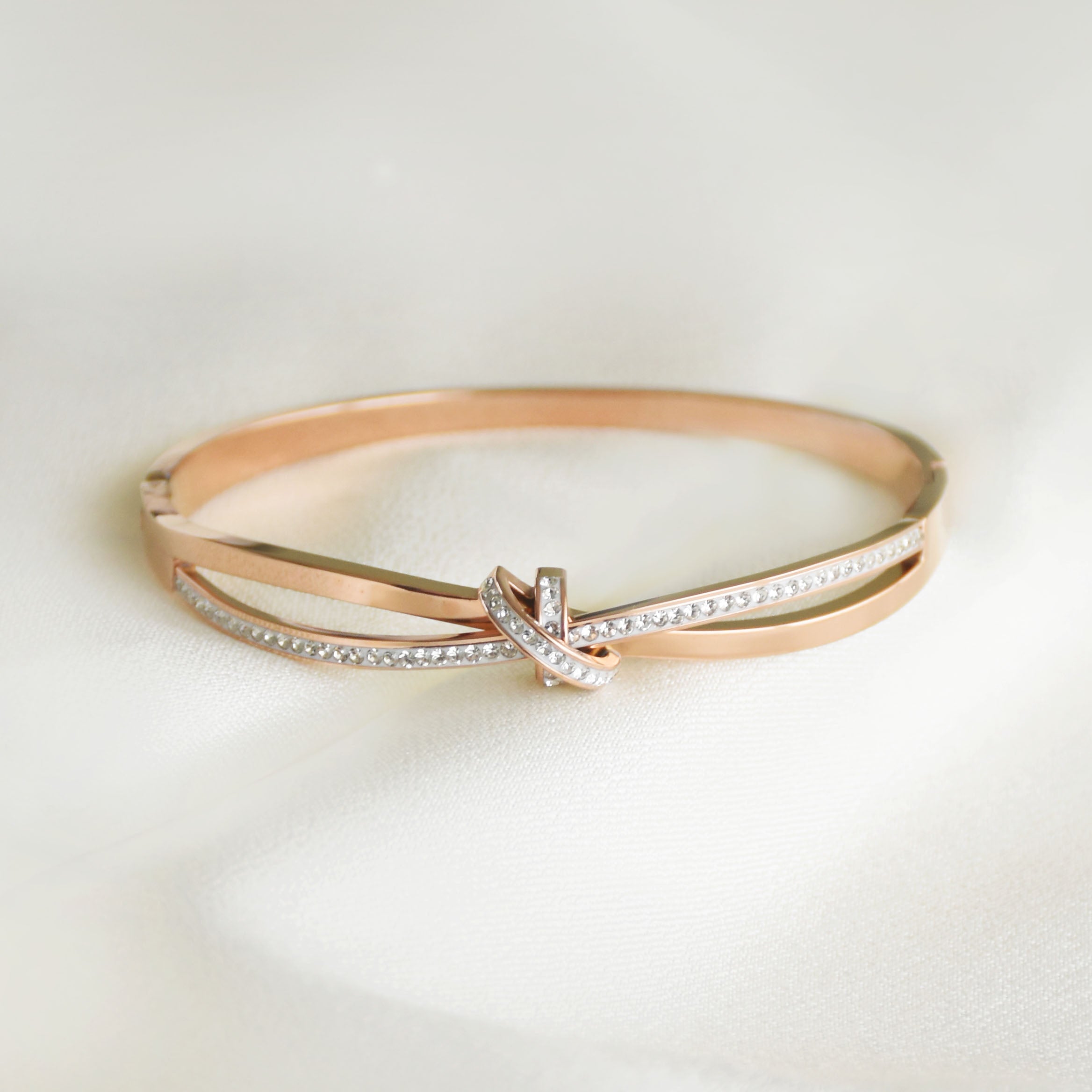 Twisted Studded Knot Bangle