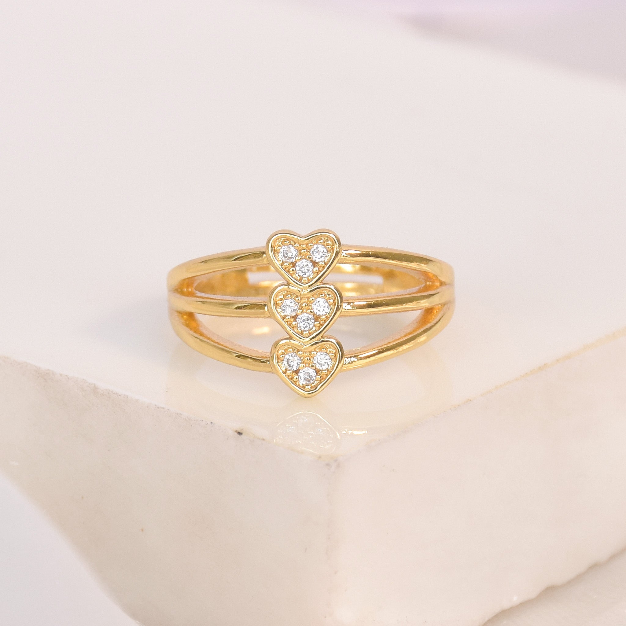 Triple Heart Ring