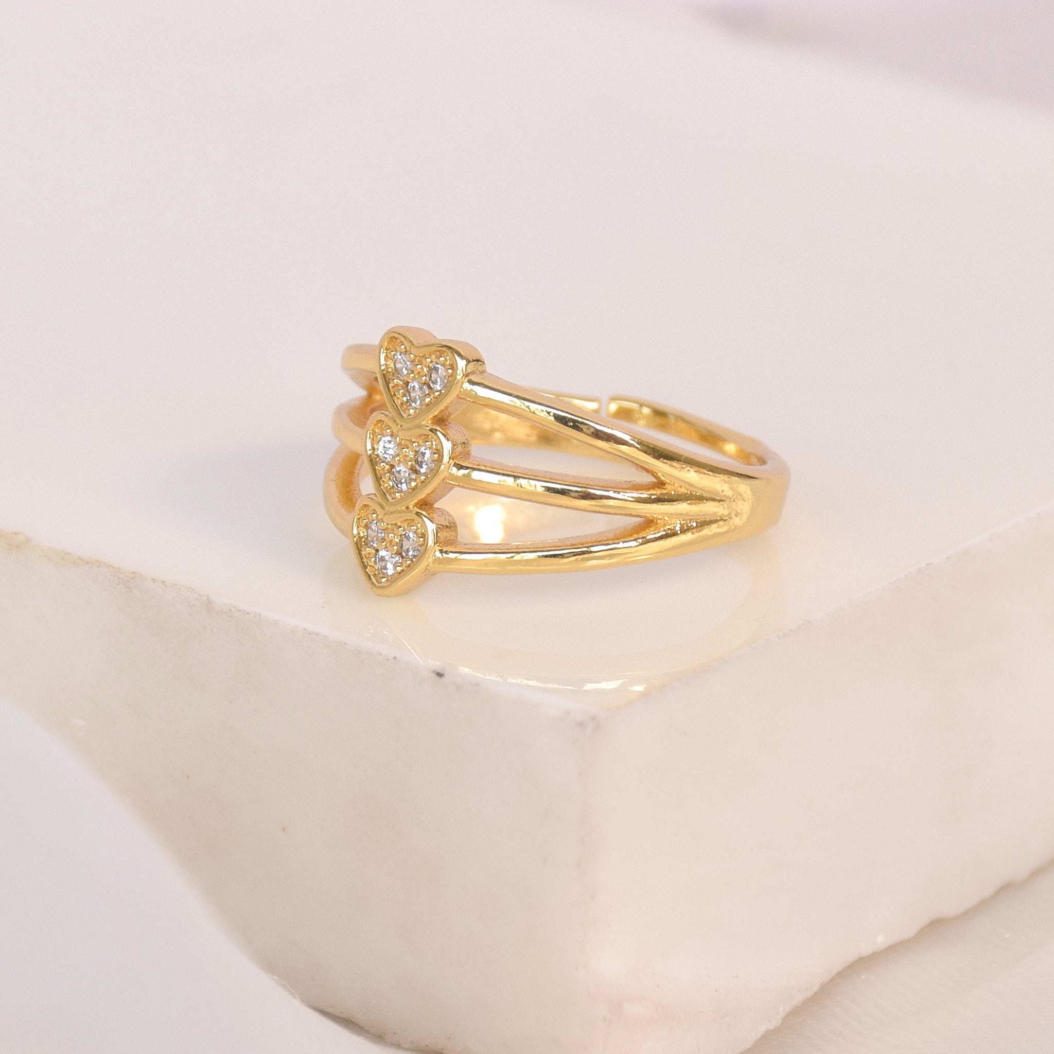 Triple Heart Ring