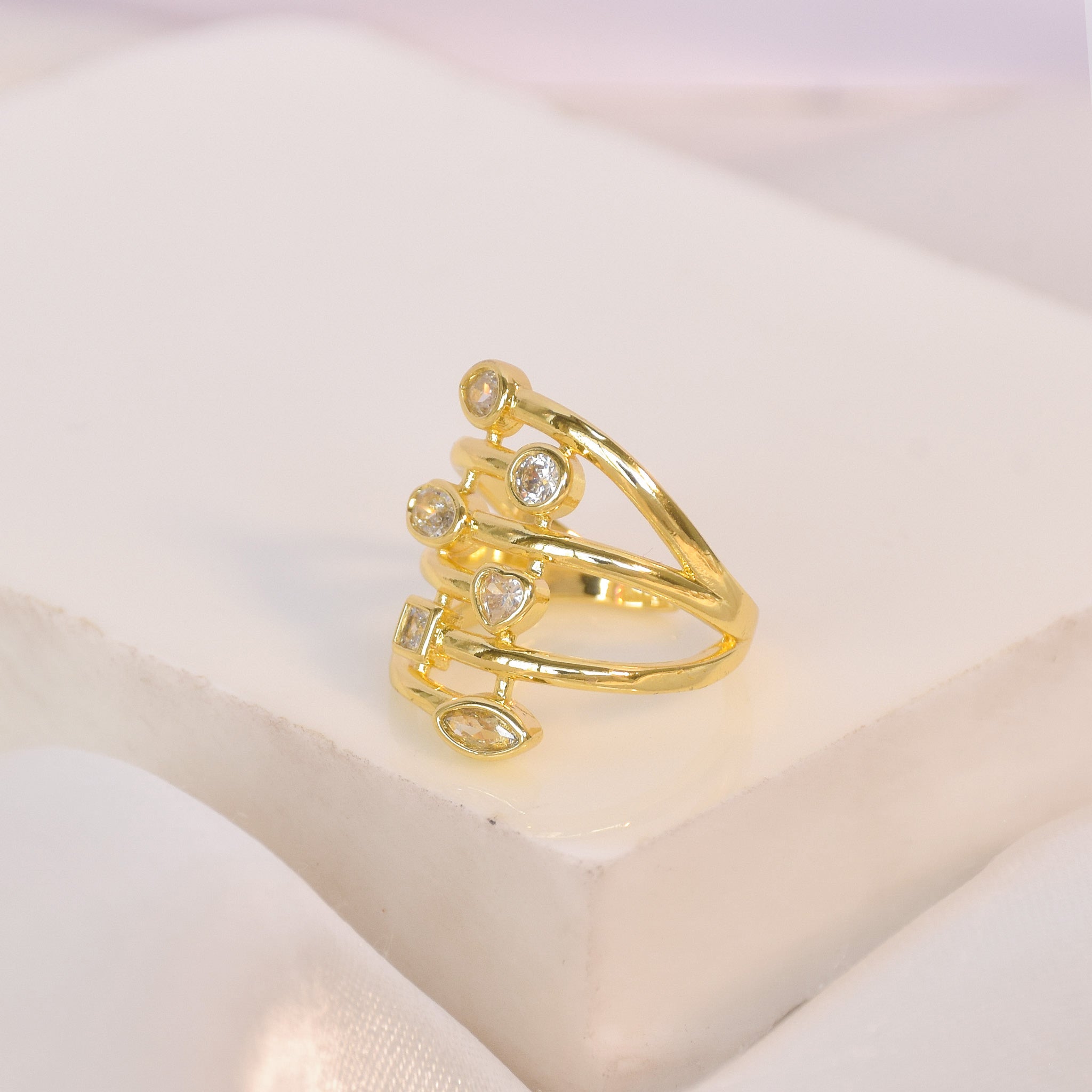 Crystal Spiral Ring