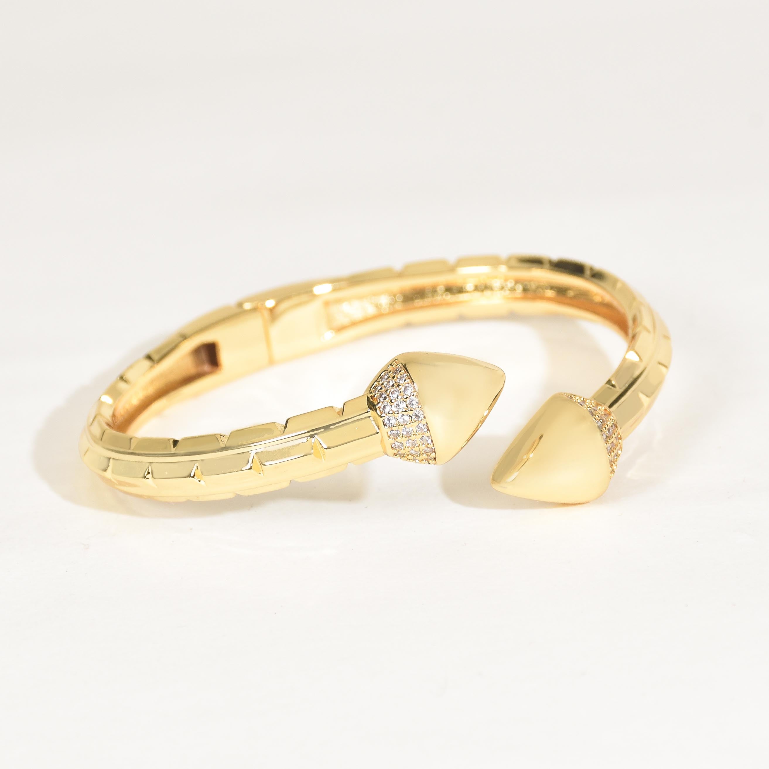 Dual Spike Gold Bangle