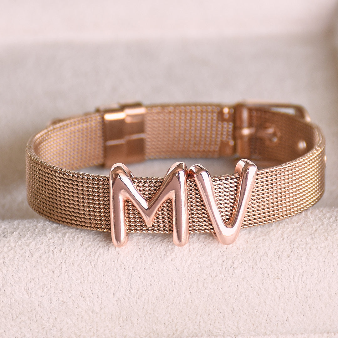 Gold Watch Band Bracelet | Personalised name for everyday wear