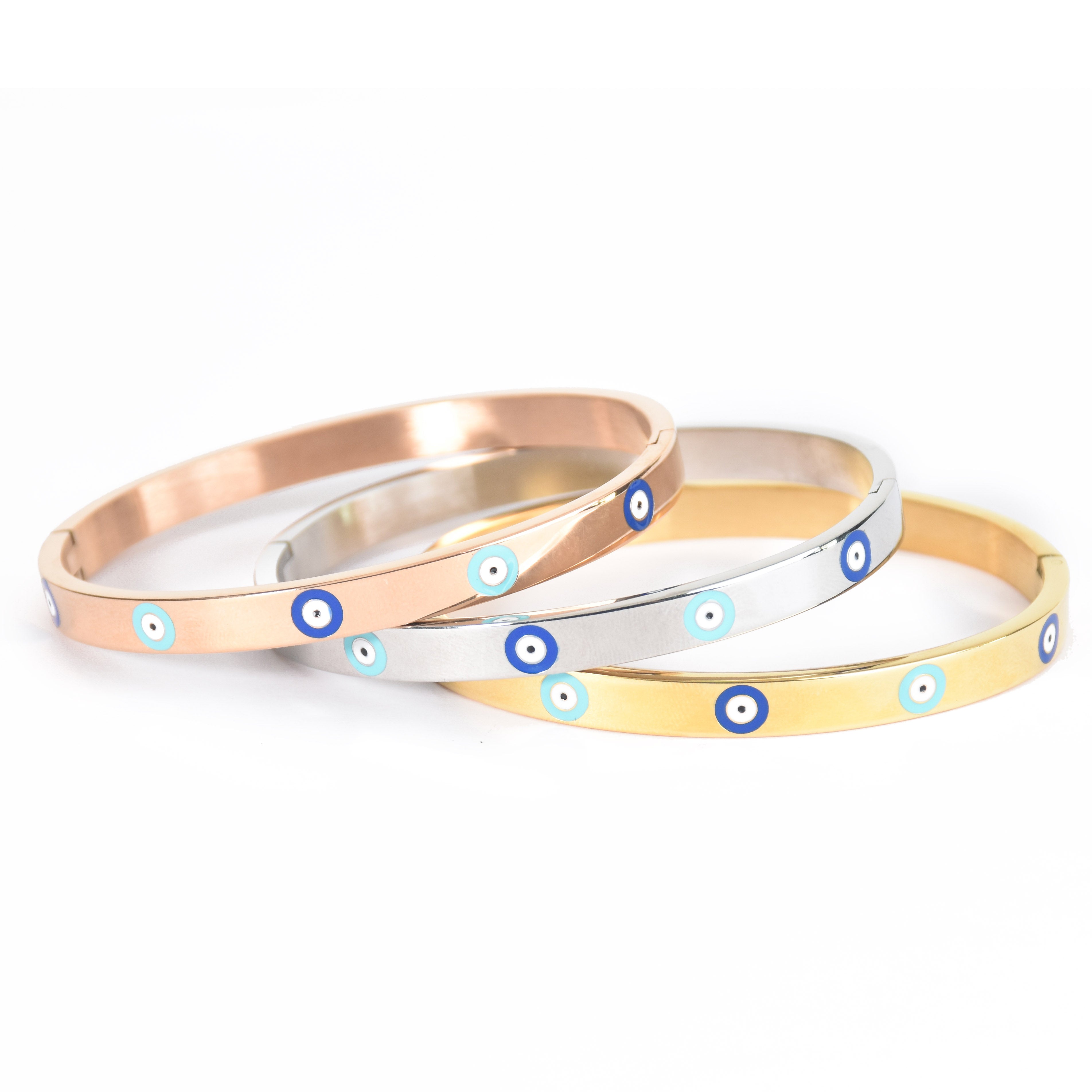 Enamel Evil Eye Bangle