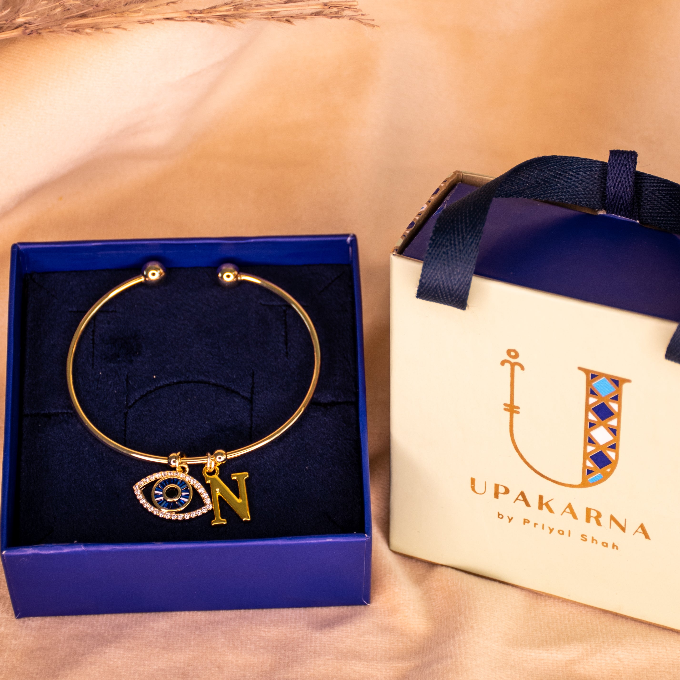 Personalized Initial Evil Eye Bracelet + Gift Box