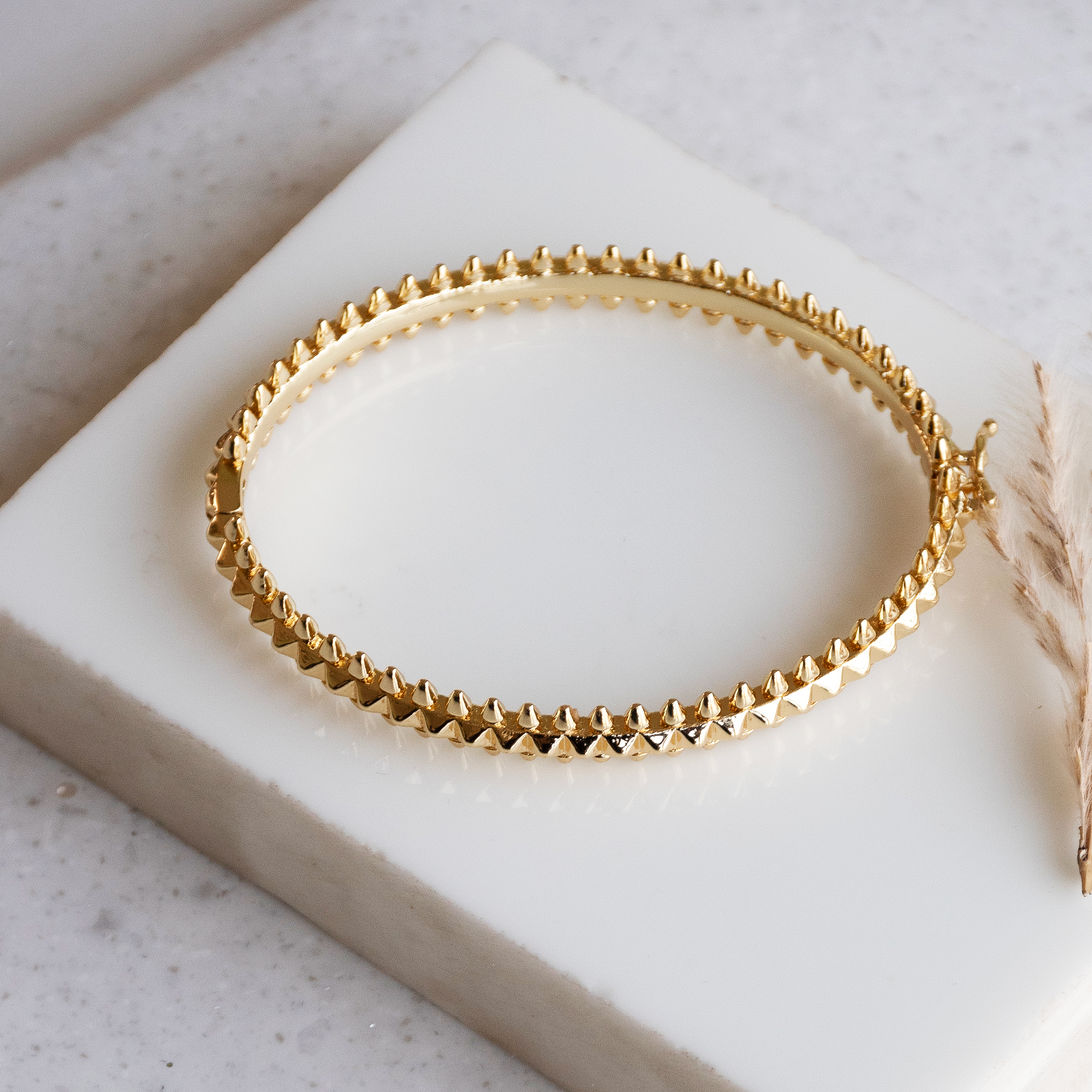 Spike Pinnacle Golden Bangle