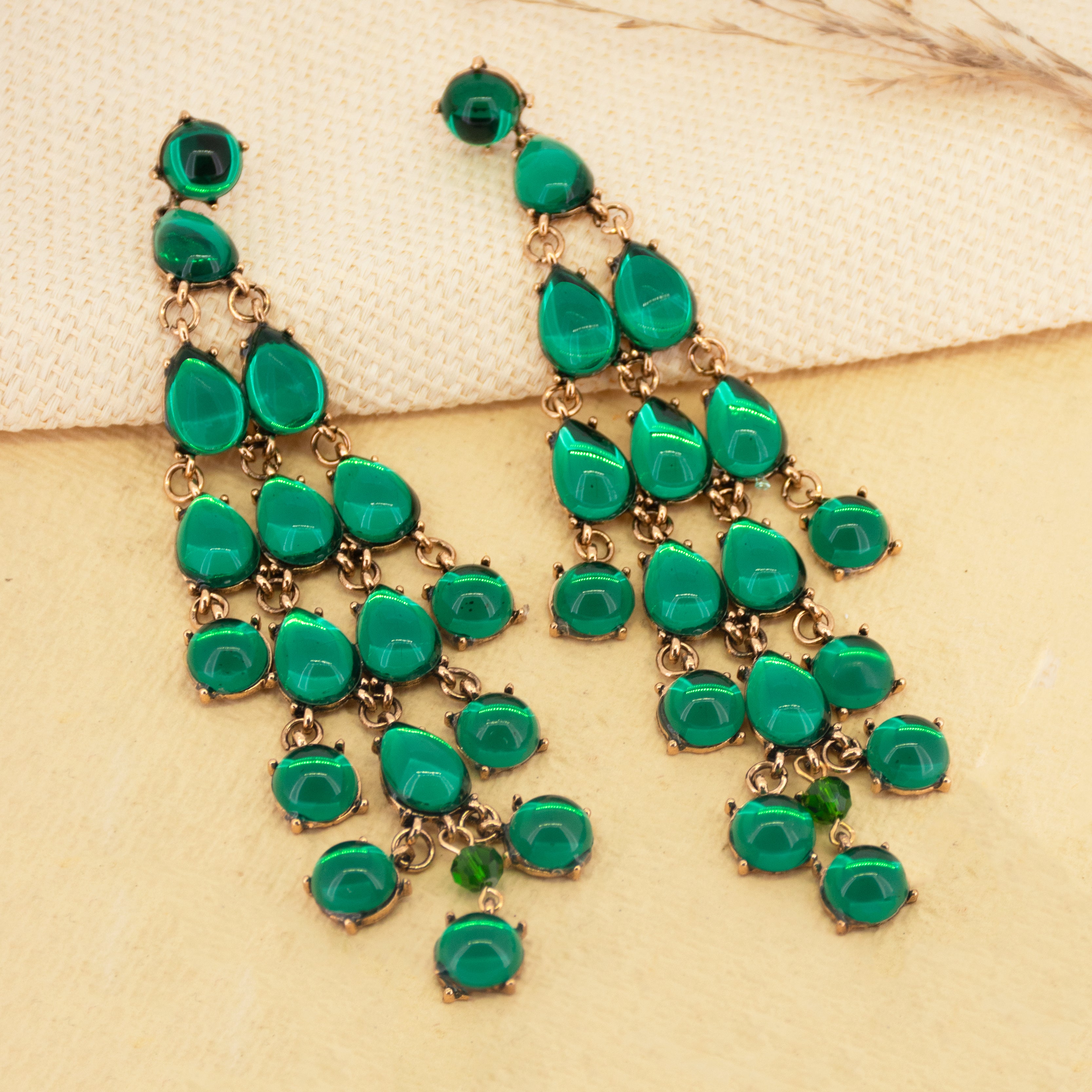 Multi Crystal Abstract Cocktail Earrings