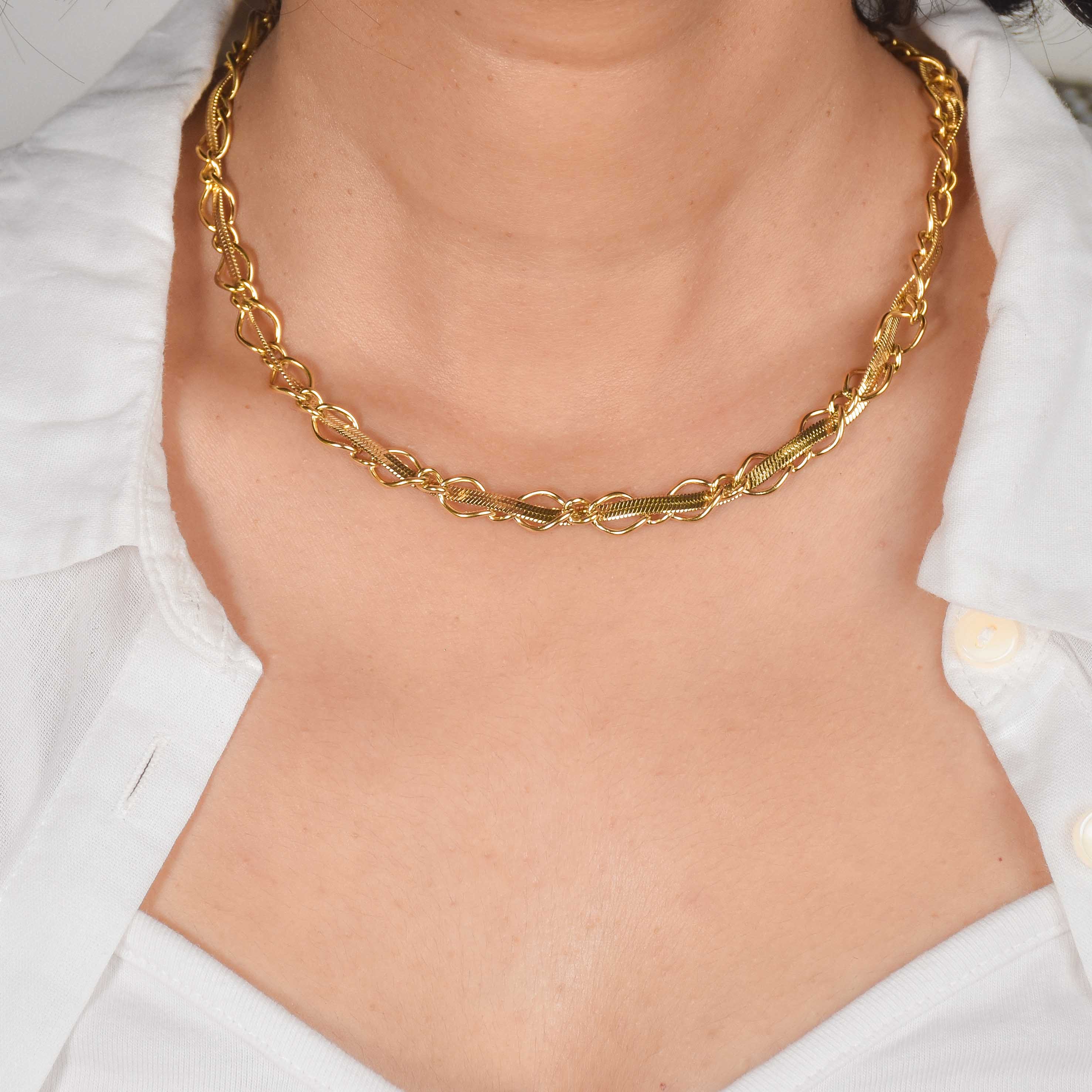 Twisted Snake Link Chain Necklace