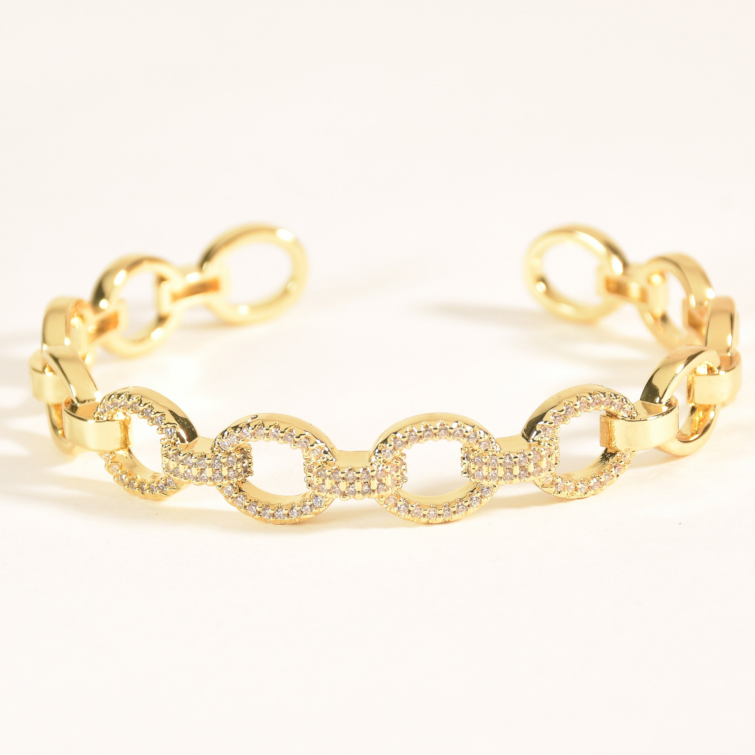 Oval Link Chain Cuff Bangle