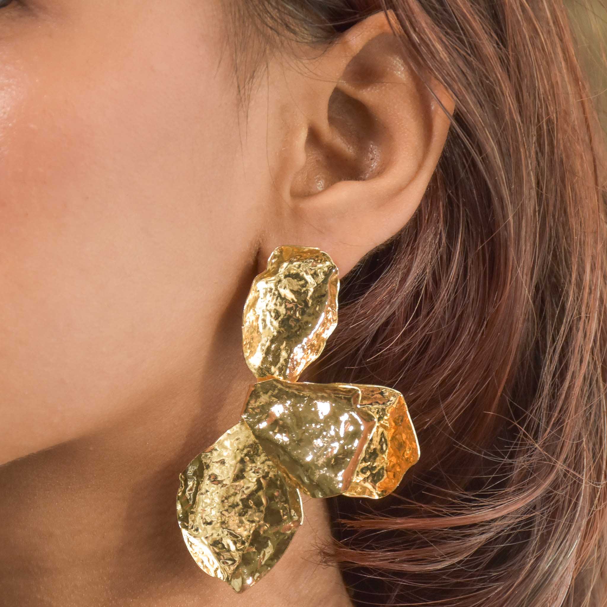 Statement Gold Flora Earring