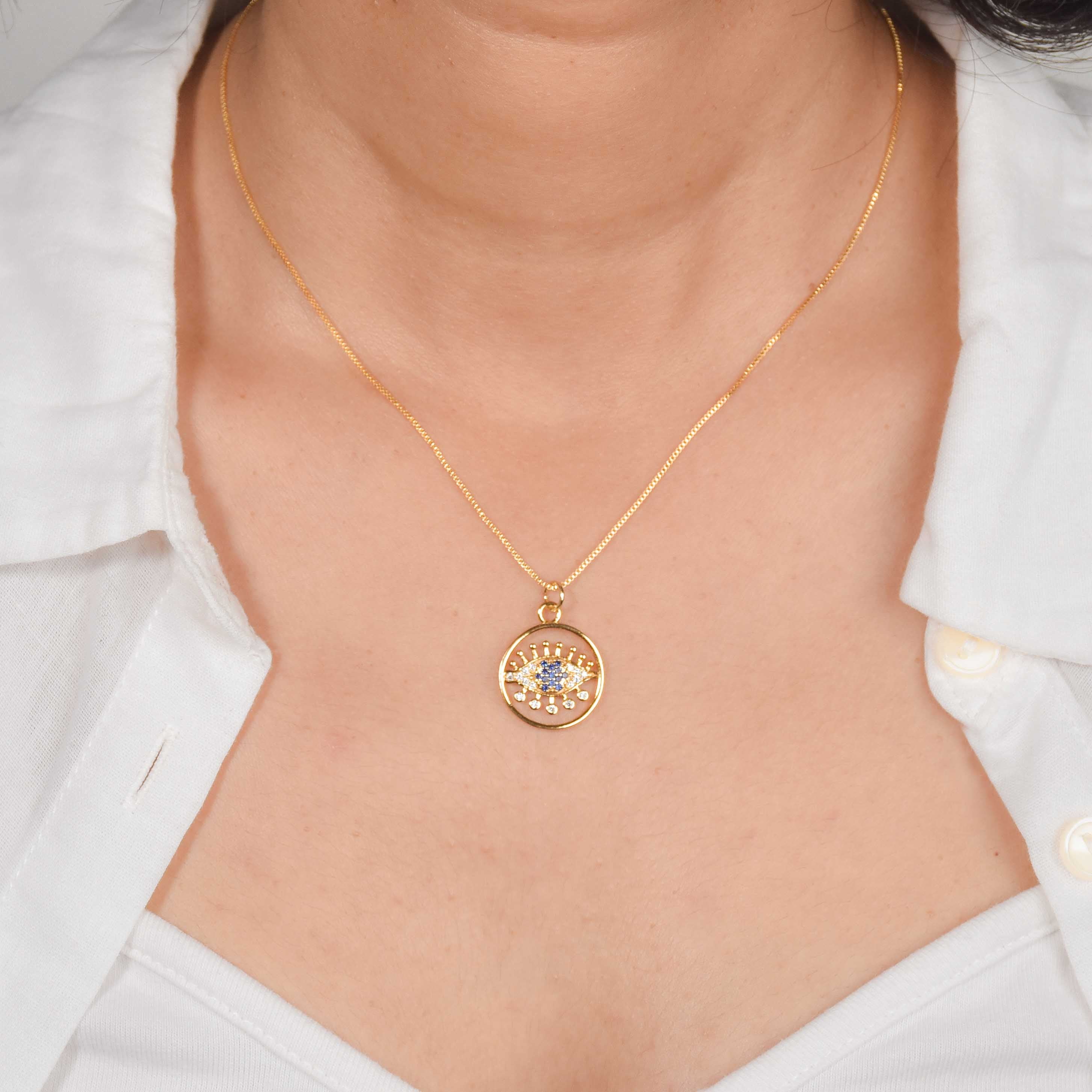 Round Evil Eye Necklace