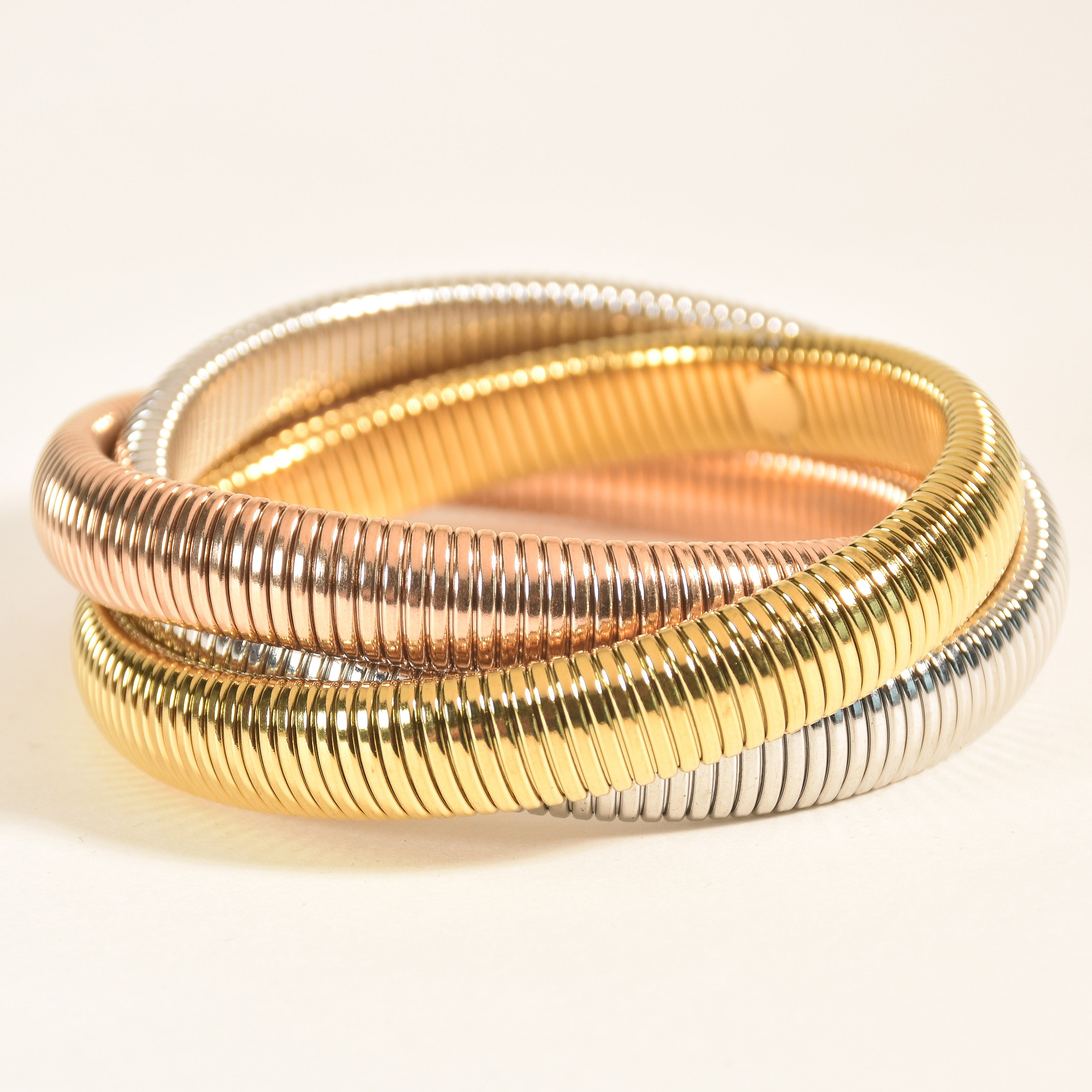 Triple Chunky Twisted Bangle