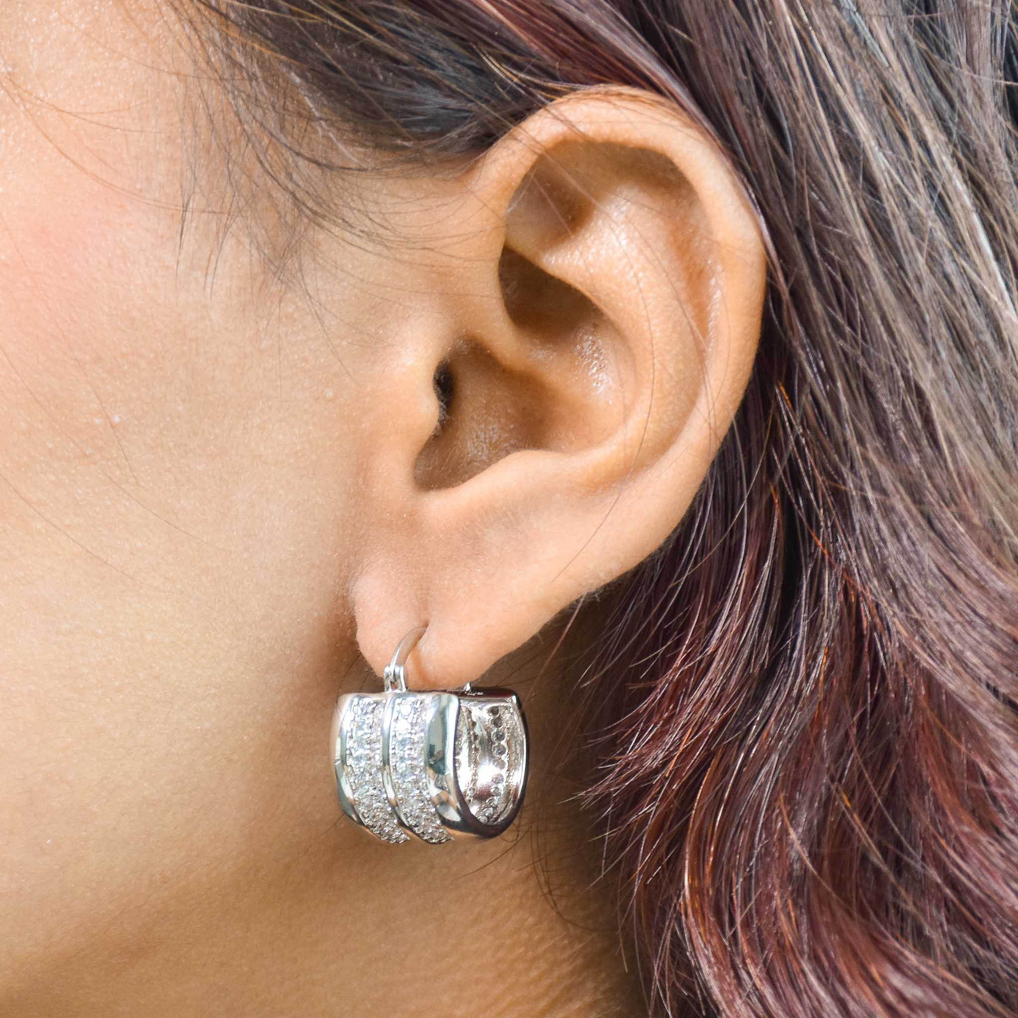 Shimmer Crystal Hoops