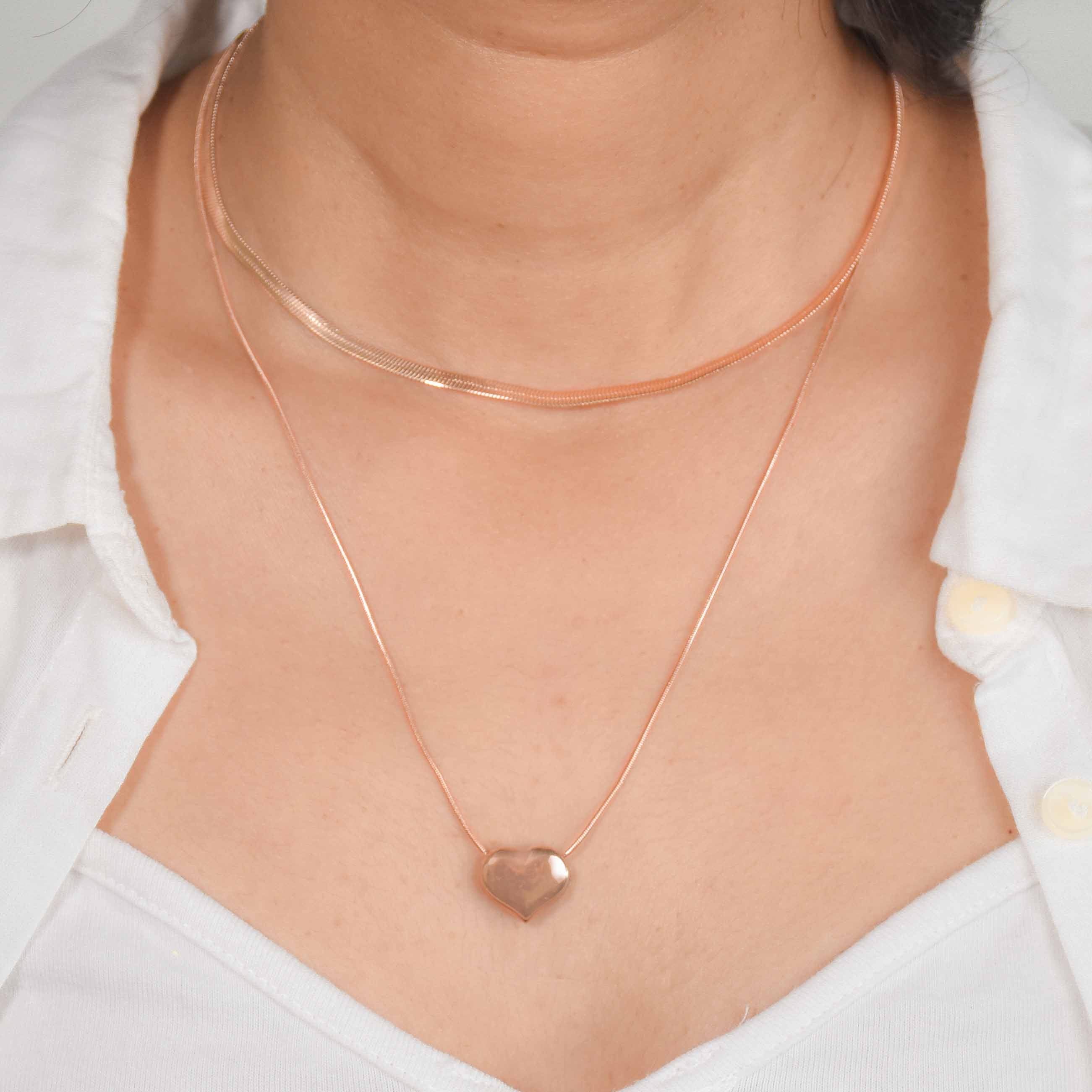 Layer Heart Snake Chain