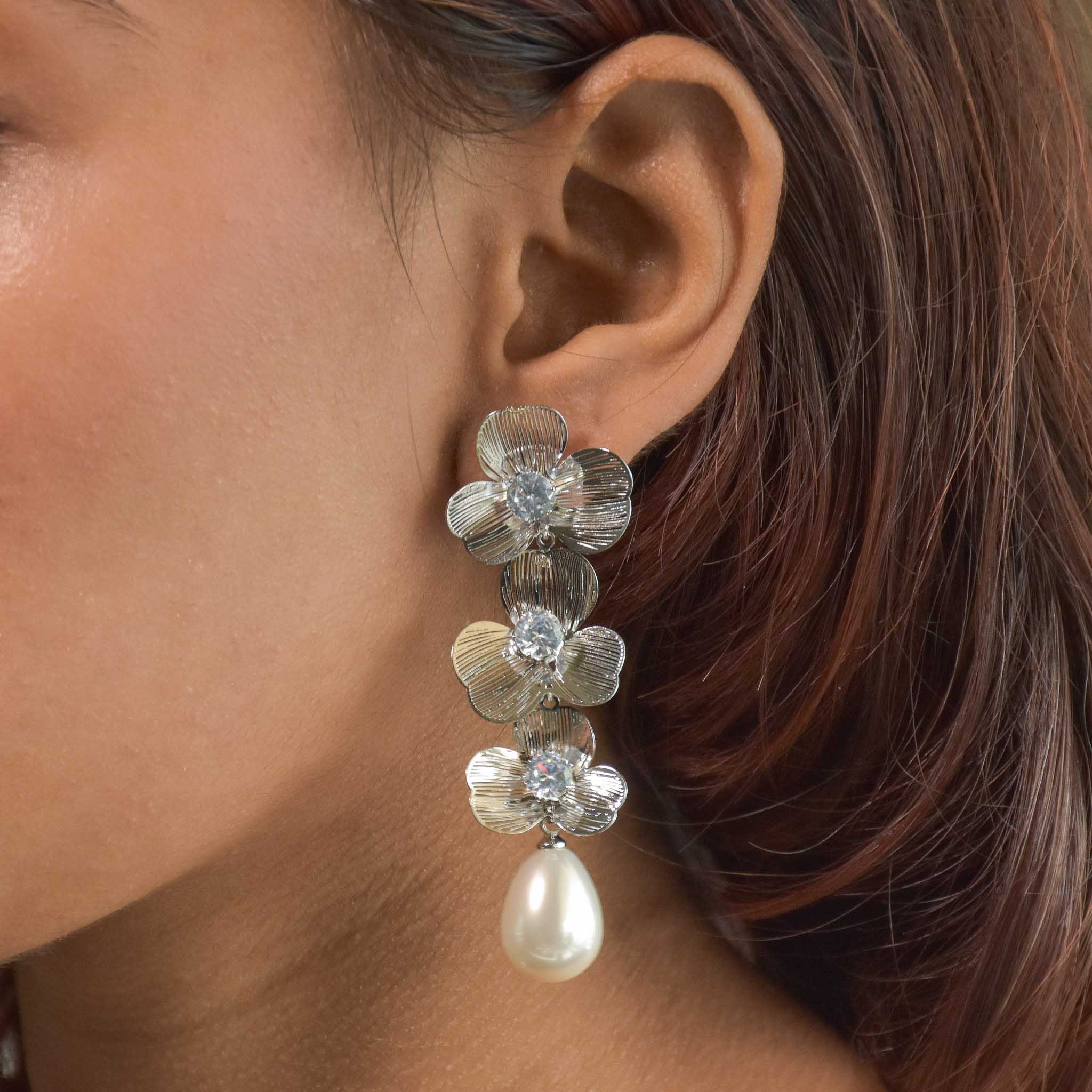 Moonlit Flower Drop Earrings