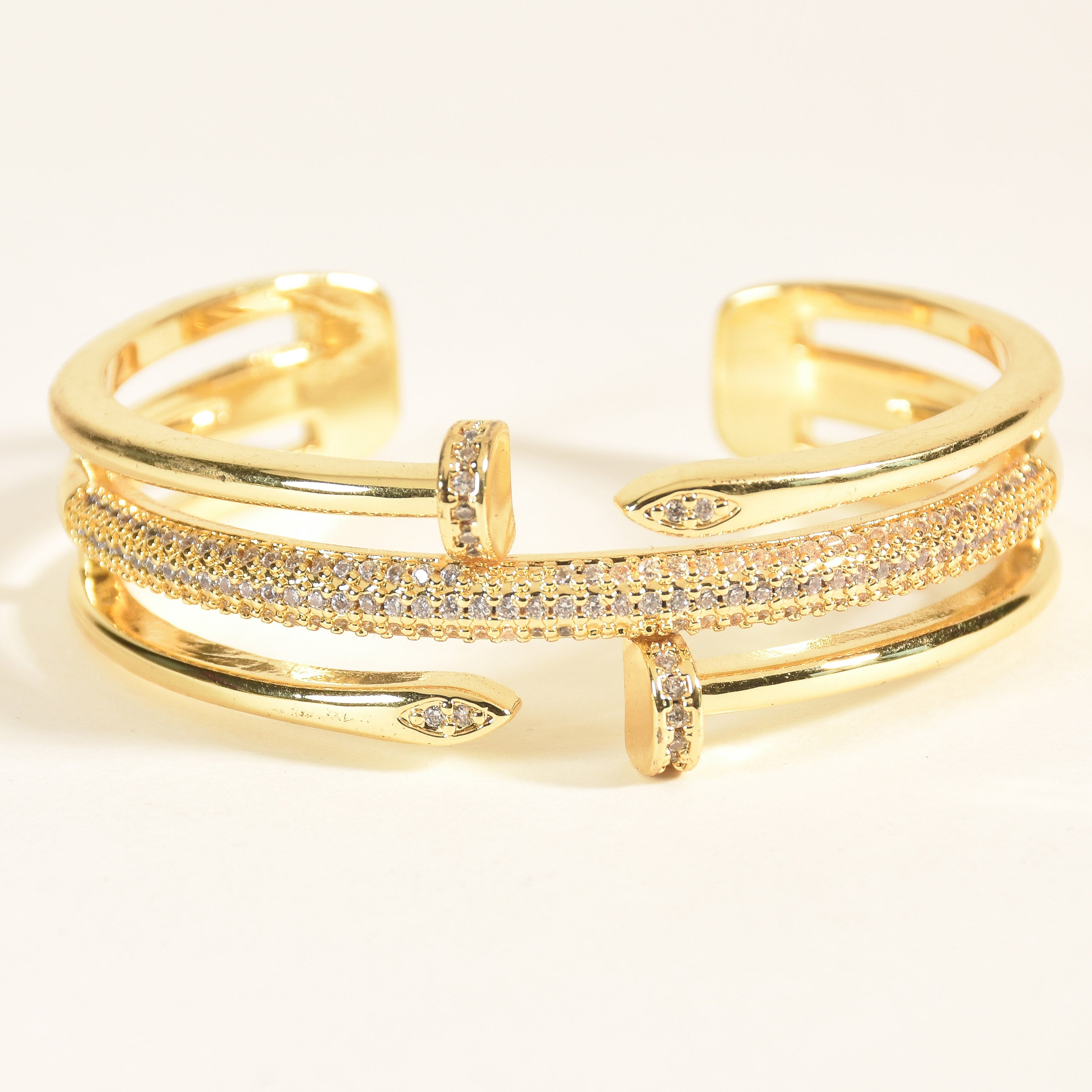 Nail Studded Thick Bangle