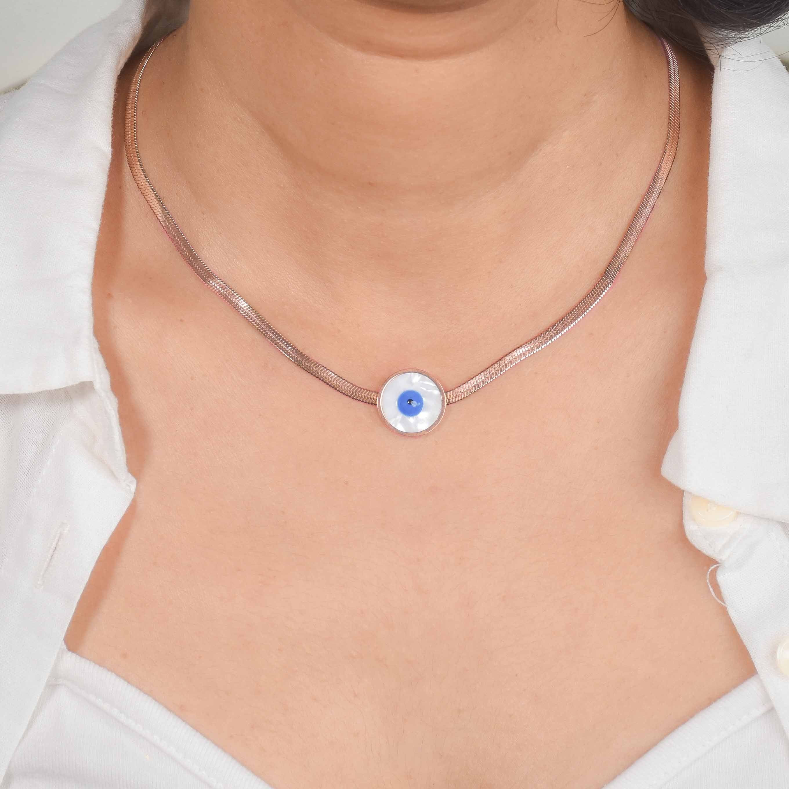 Evil Eye Snake Chain Necklace