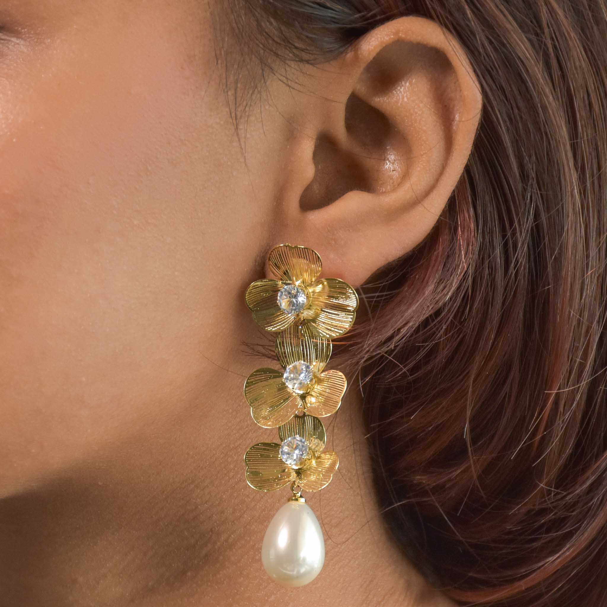 Moonlit Flower Drop Earrings