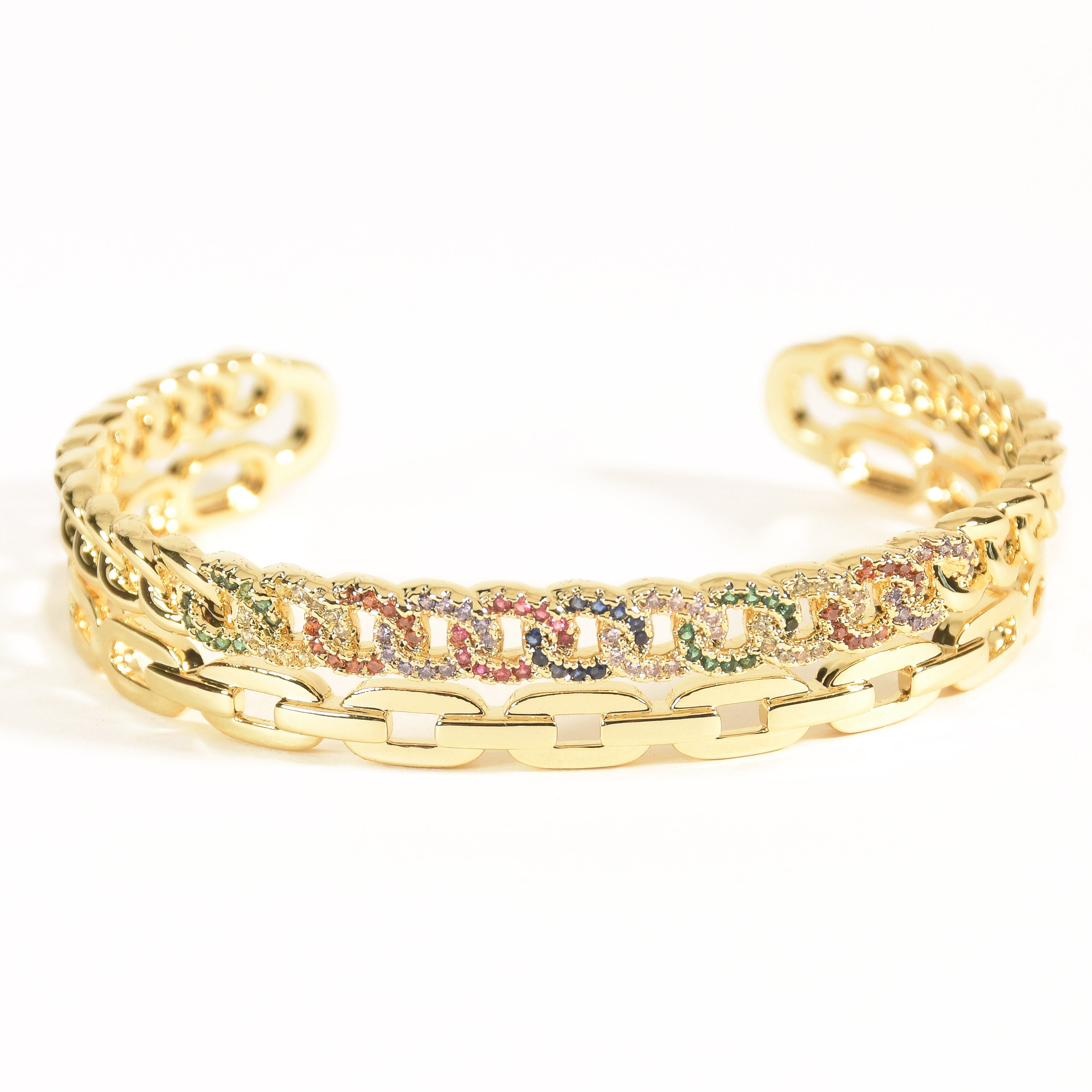 Twisted Tango Rainbow Cuff Bangle