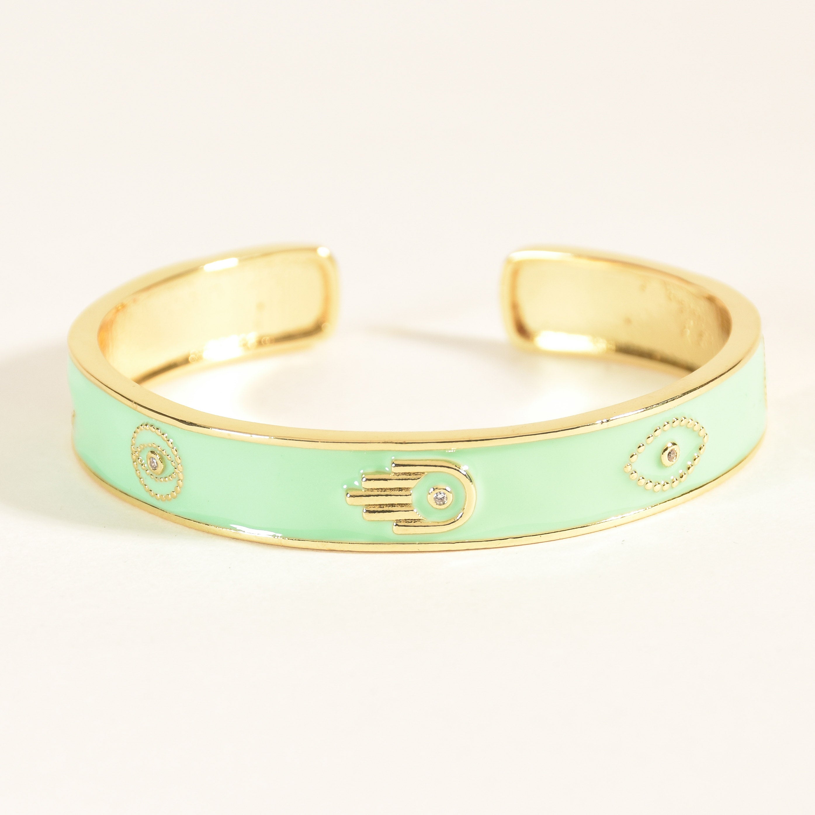Pastel Hamsa Evil Eye Cuffs