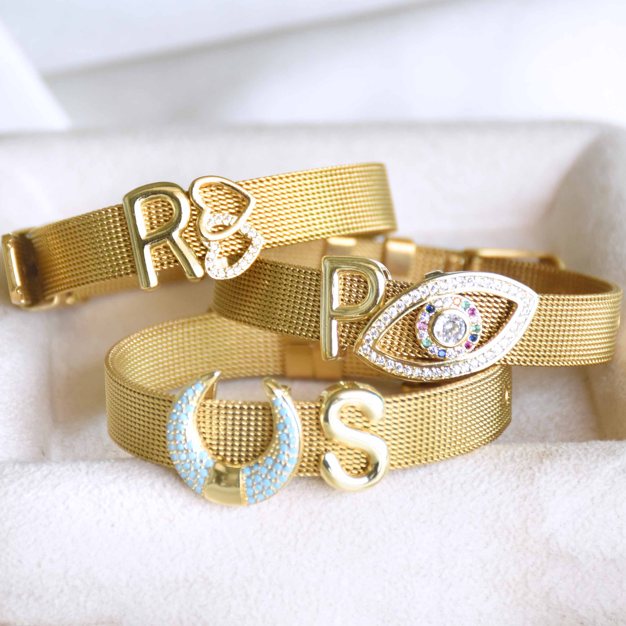 Gold Watch Band Bracelet | Personalised name for everyday wear