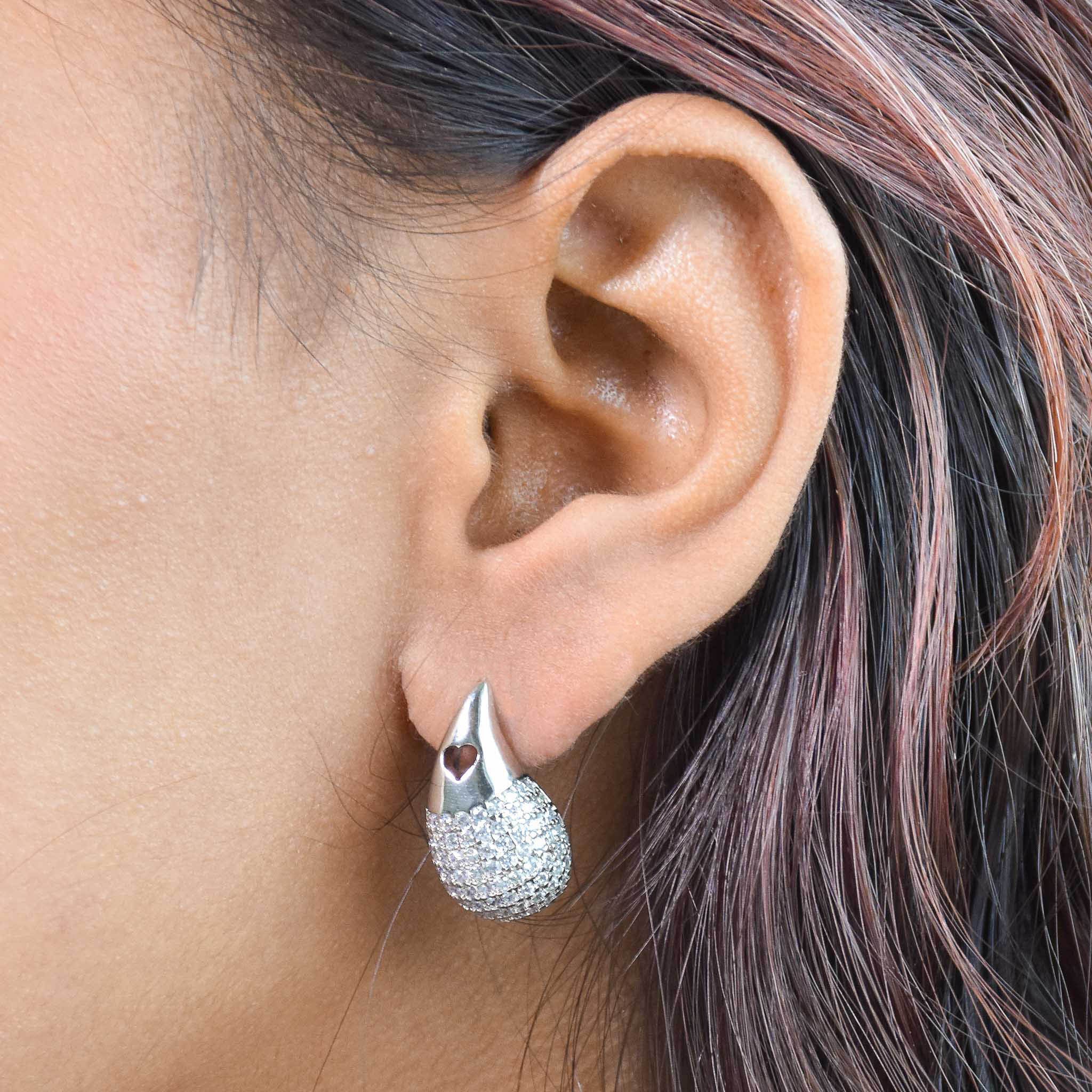 Diamond Dust Tear Drop Earring