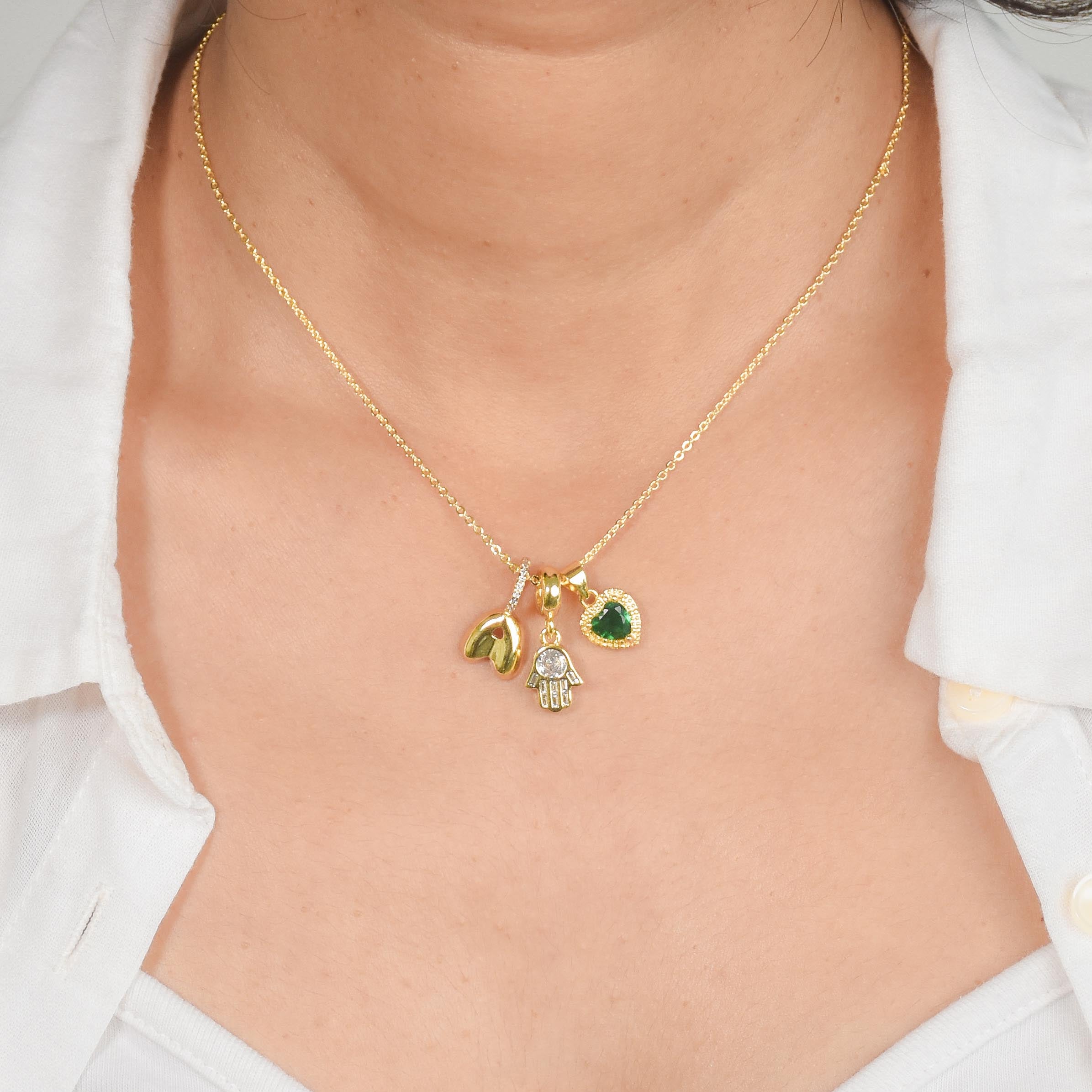 Dainty Alphabet Charm Necklace | Personalised Dangling Initial Pendant